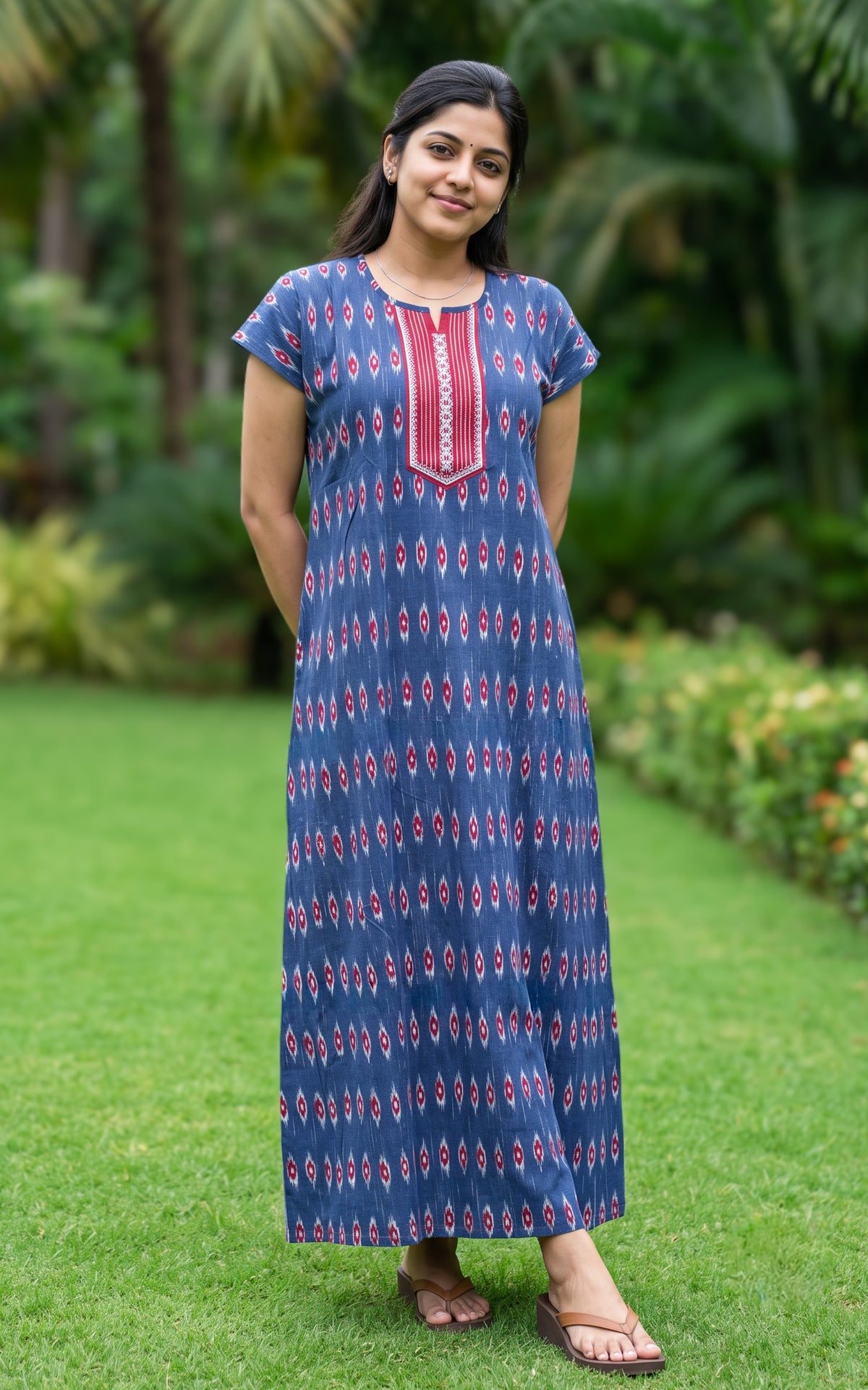 Cotton Straight Fit Nighty-166SS6