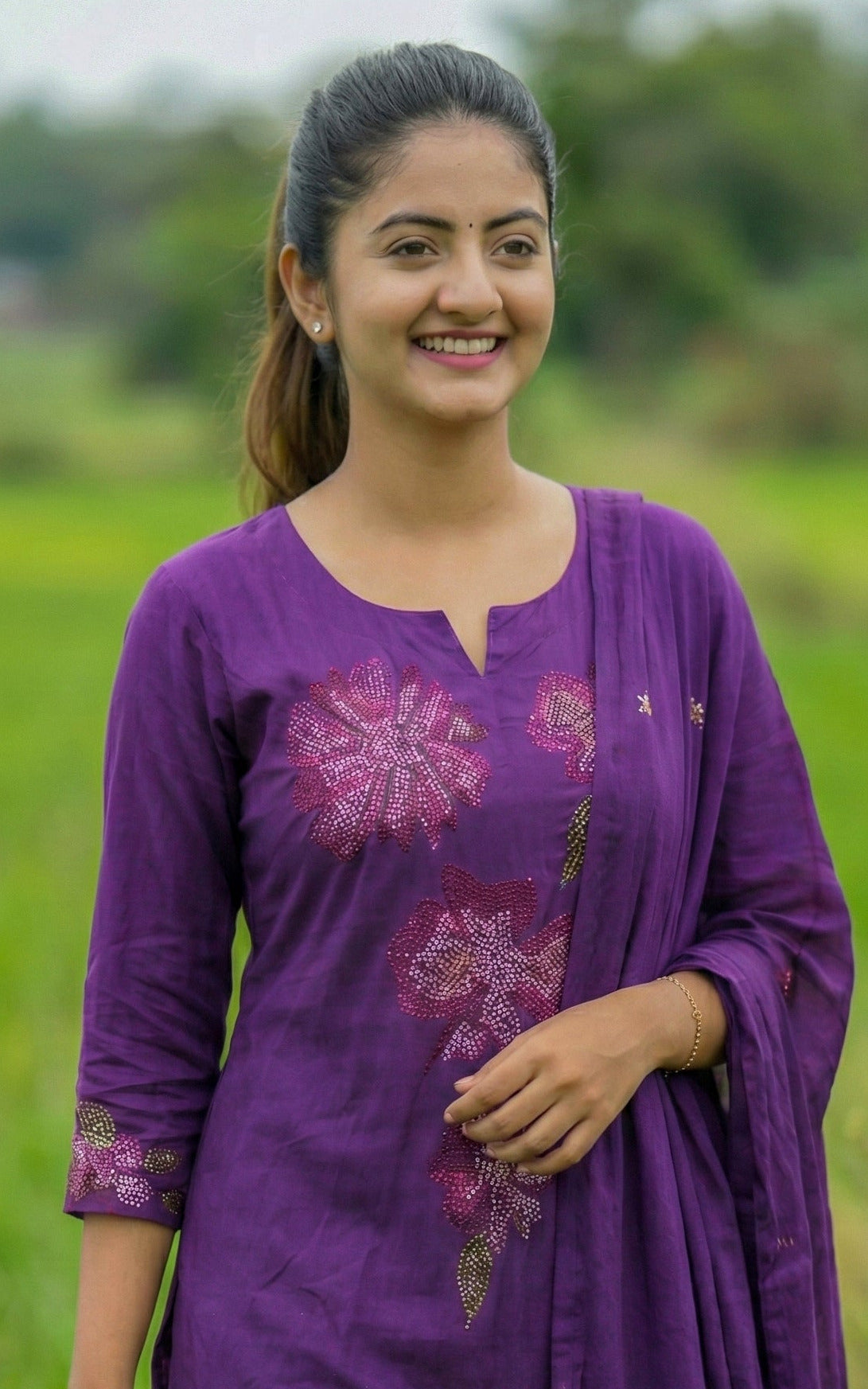 three fourth sleeve kurti for women