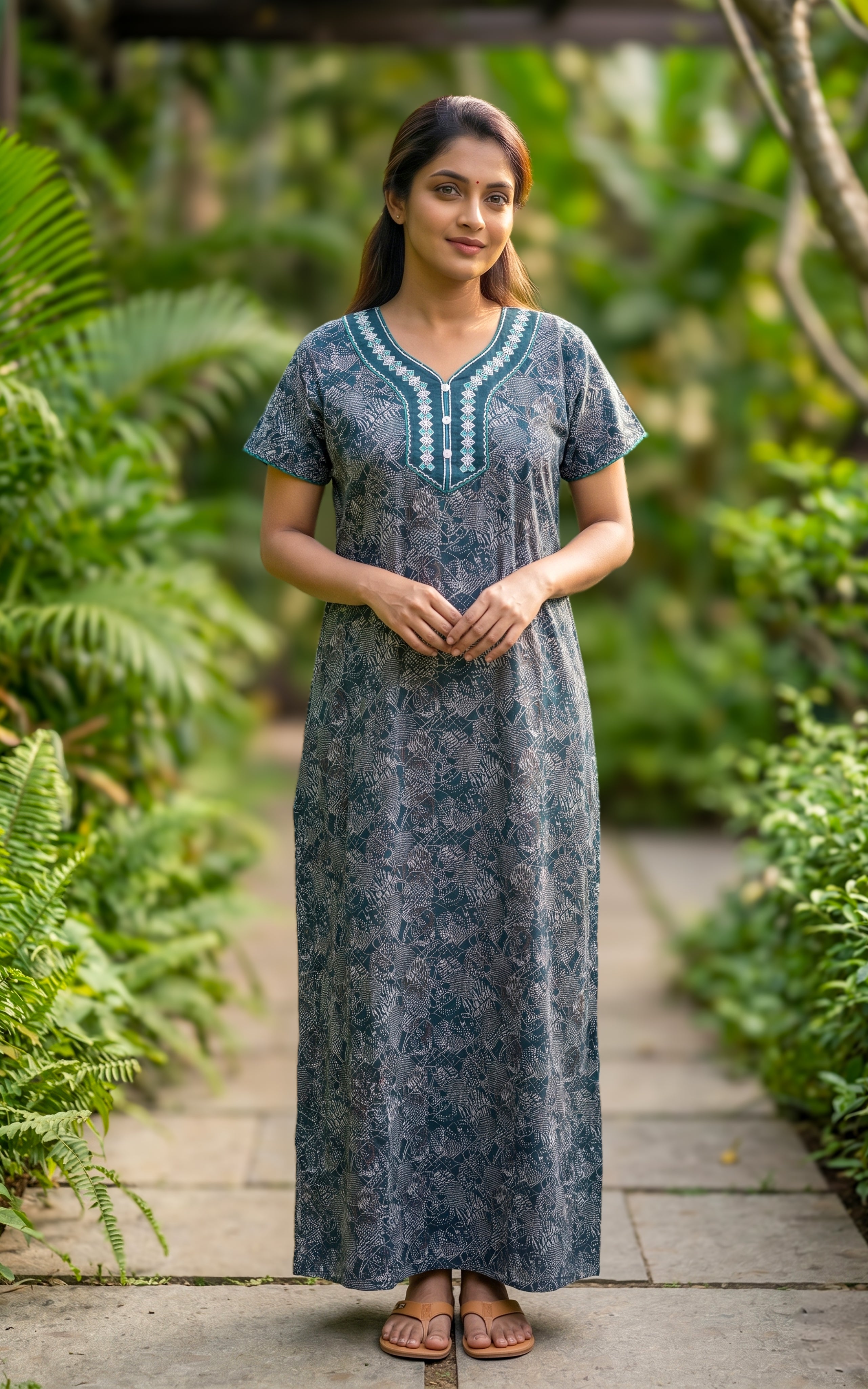 Cotton Straight Fit Nighty-160SS23A