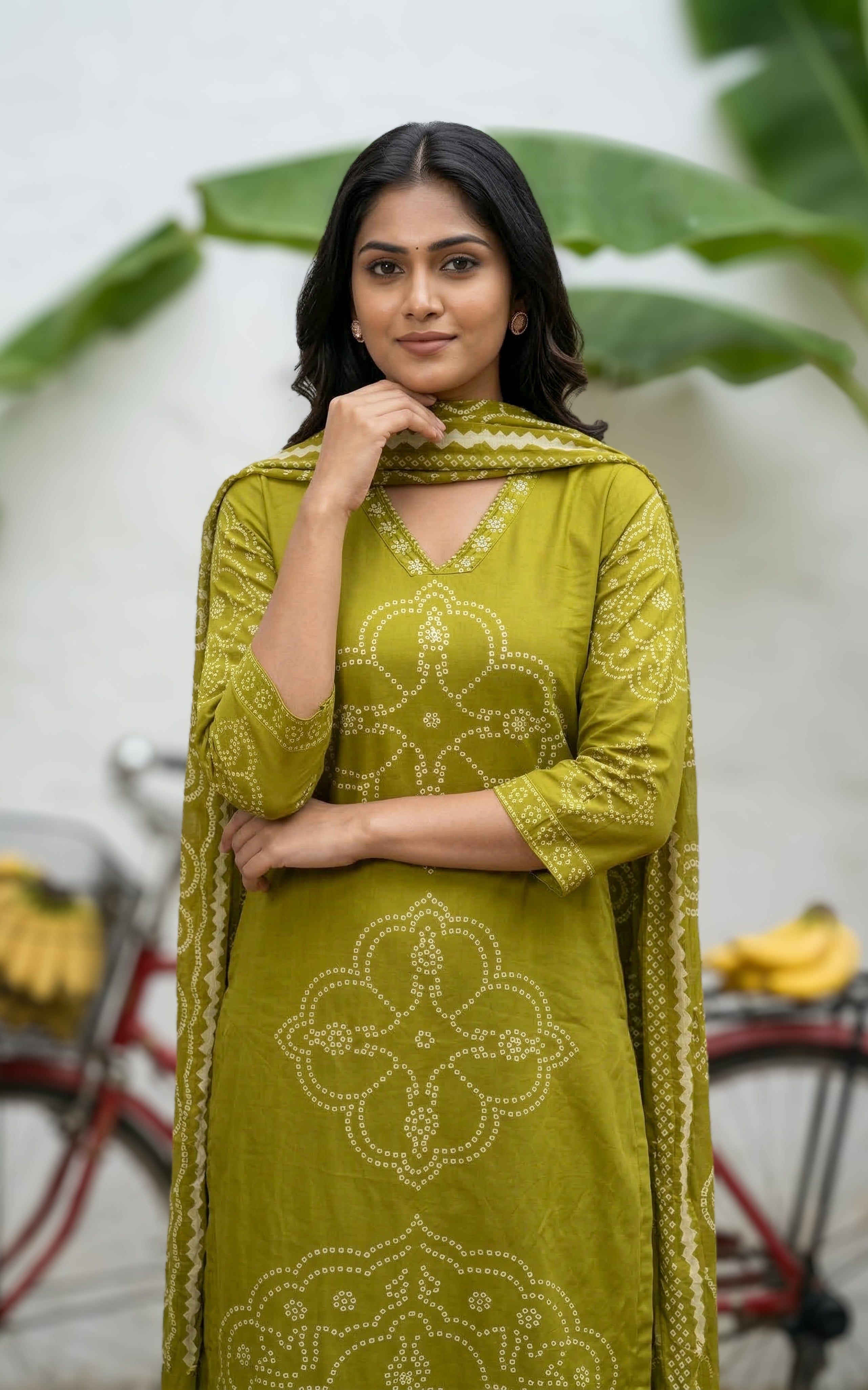 bandhani print kurti set
cotton bandhani kurti set with dupatta
straight cut kurti with palazzo
bandhani printed kurti set
cotton kurti set with palazzo and dupatta
traditional bandhani kurti set
