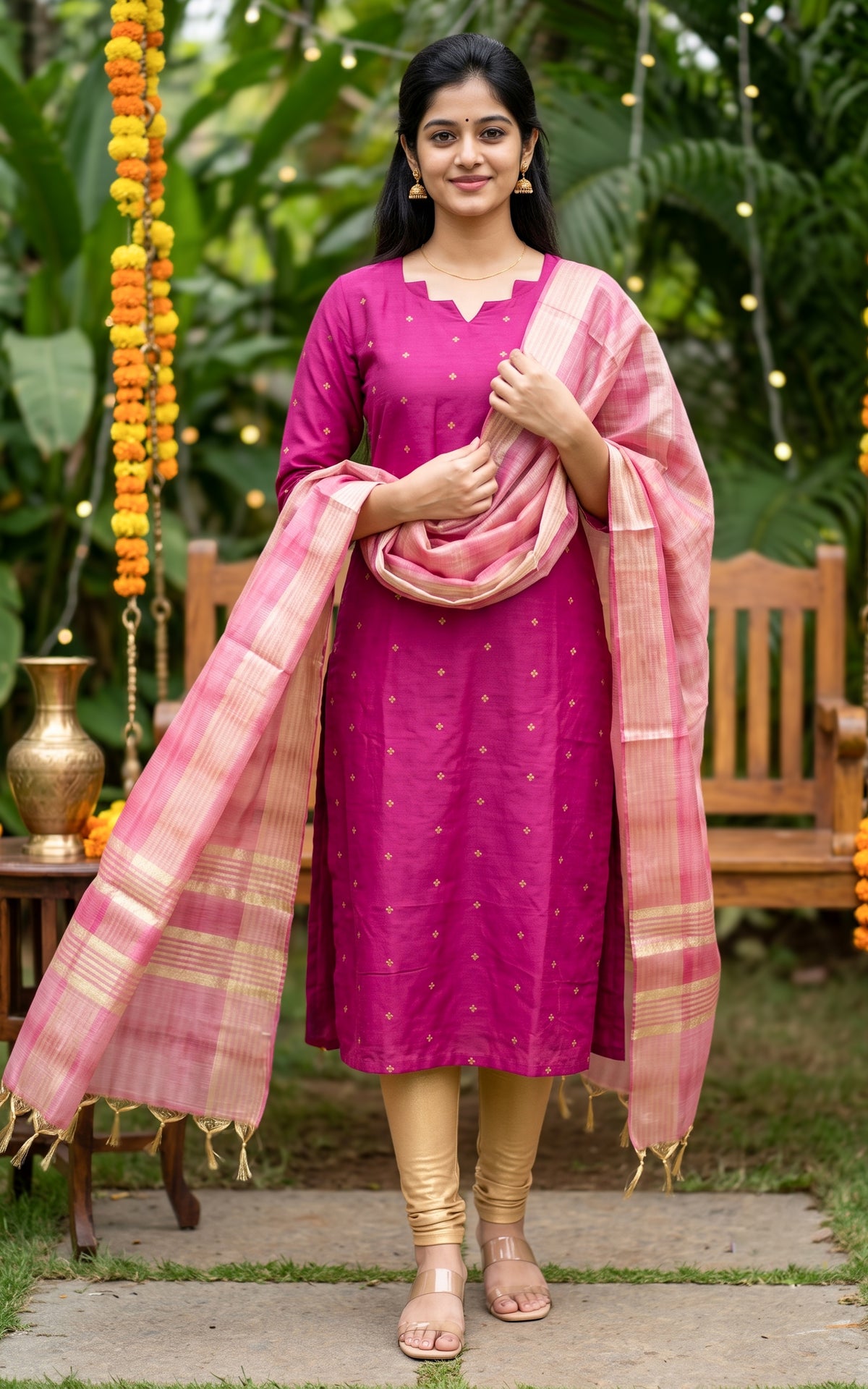 Amrut Magenta (Kurti+Dupatta)