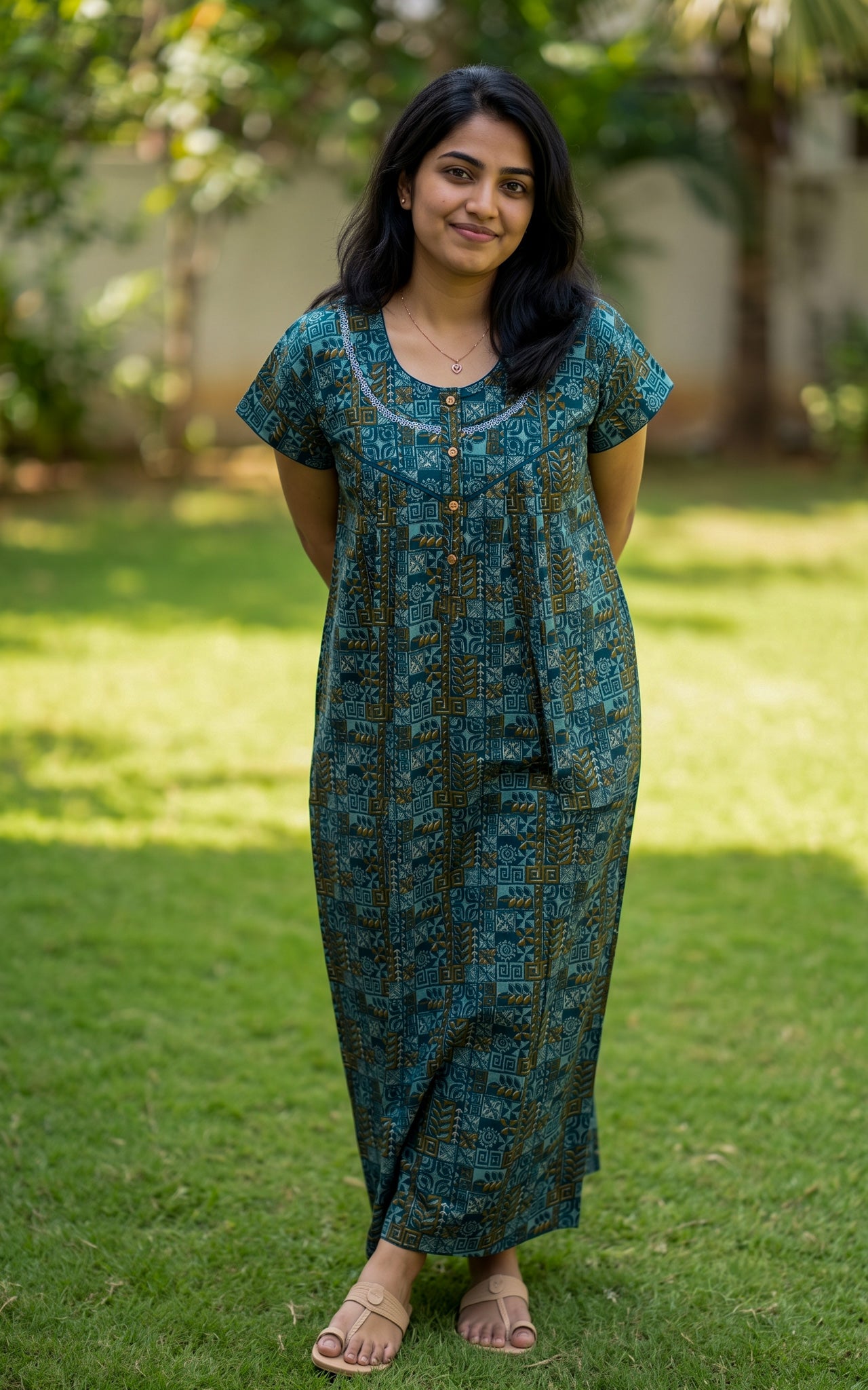 Cotton Straight Fit Nighty-163SS3