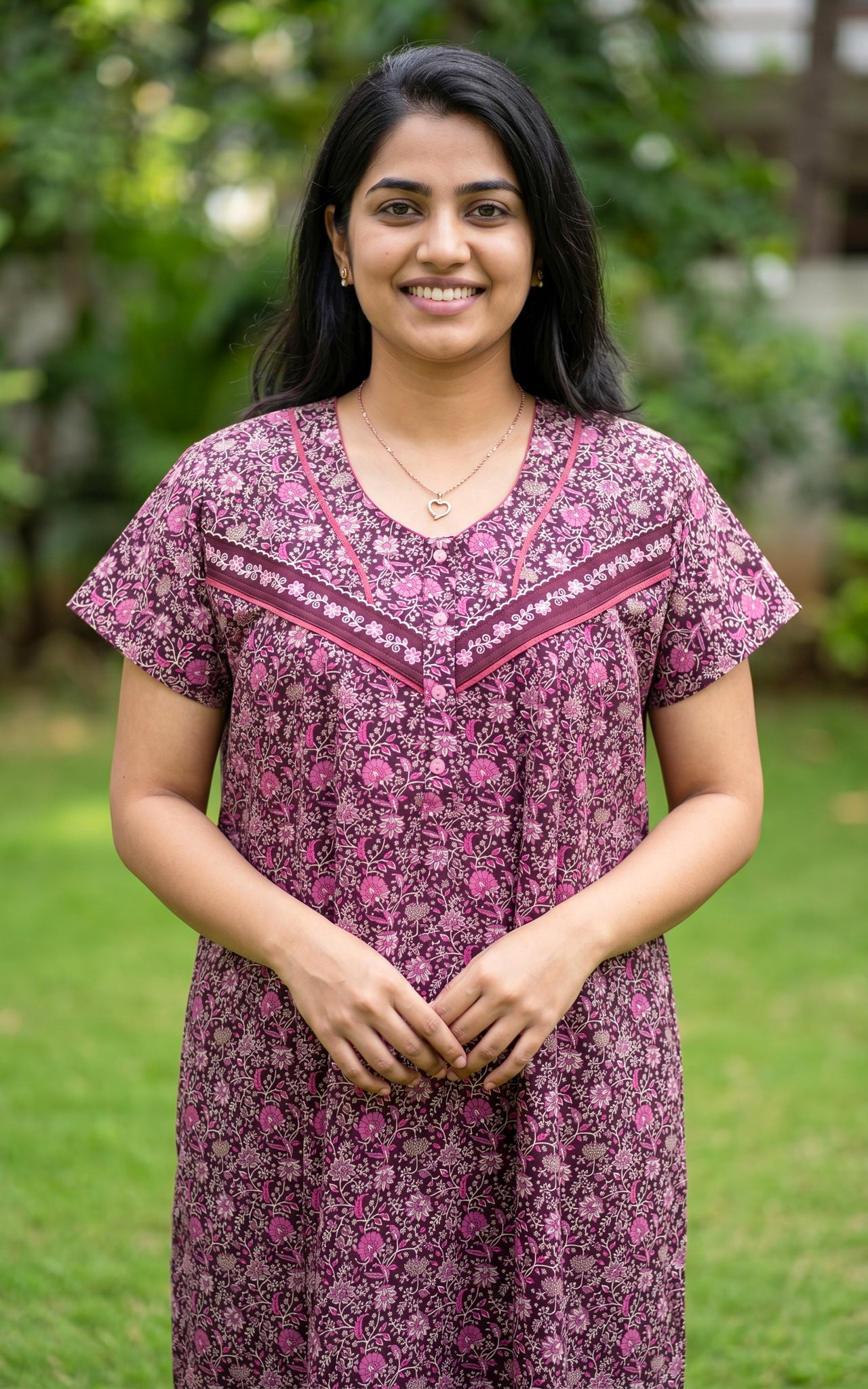 Cotton Straight Fit Nighty-162SS14B