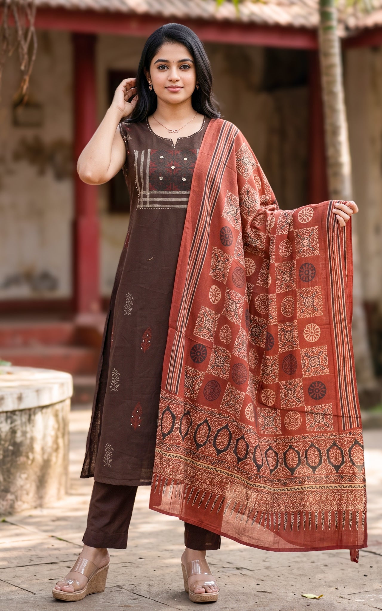 Vihana Handblock (Kurti+Pant+Dupatta)