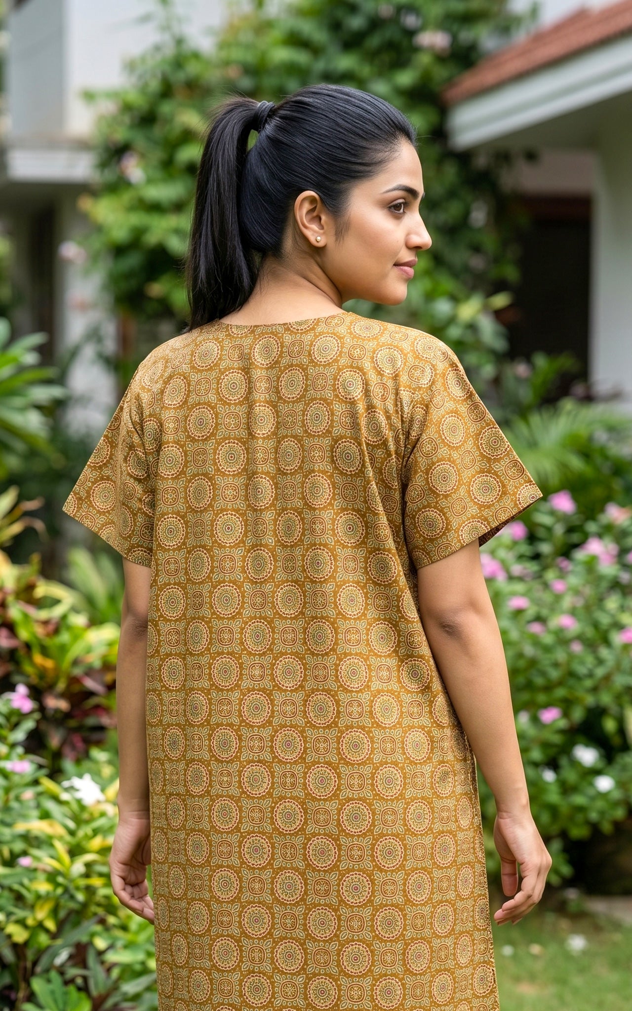Cotton Straight Fit Nighty-162SS7B