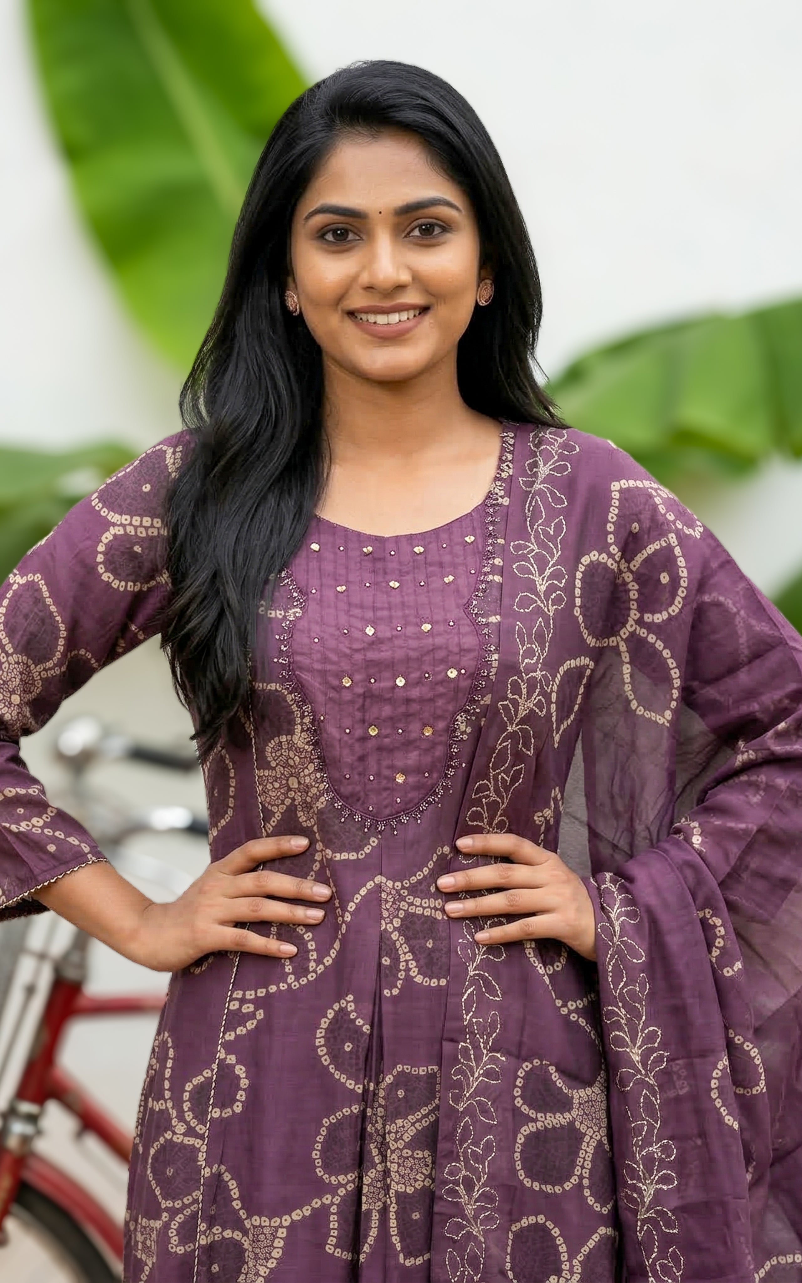 stylish kurti set for girls
trendy aline kurti set
simple mirror work kurti
daily wear kurti set with pant