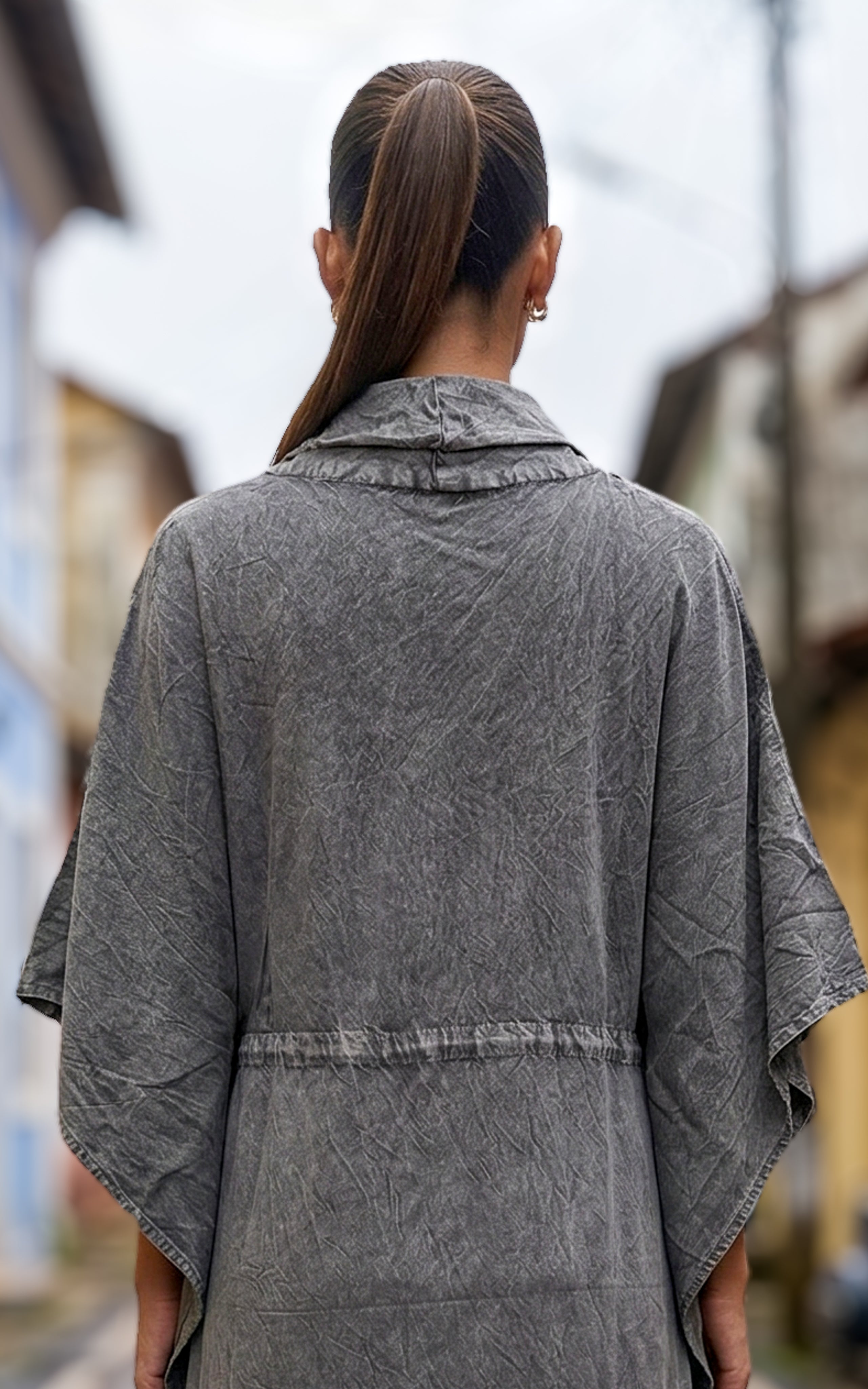 Viscose kaftan with relaxed fit for women