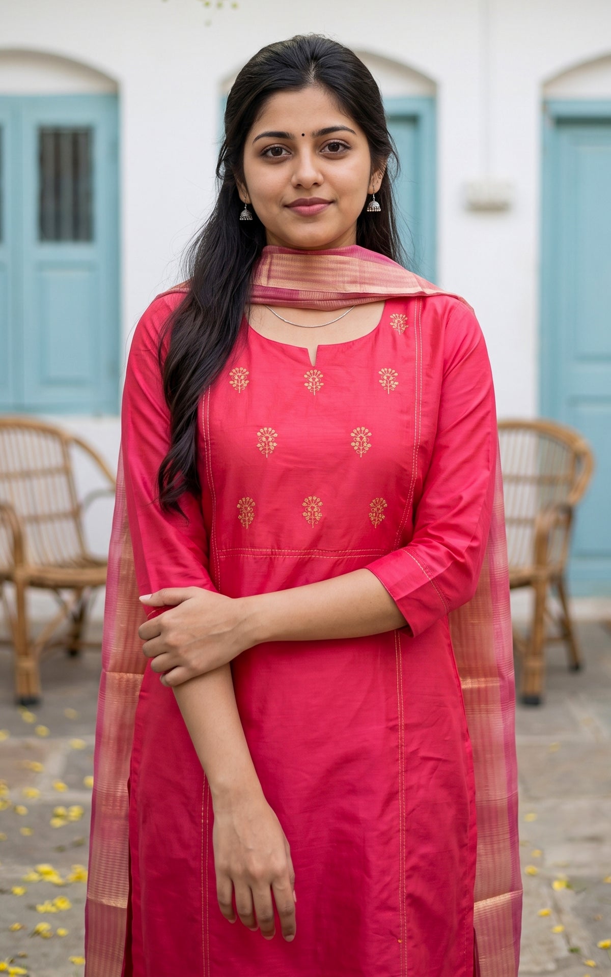 Harnika Hibiscus (Kurti+Dupatta)