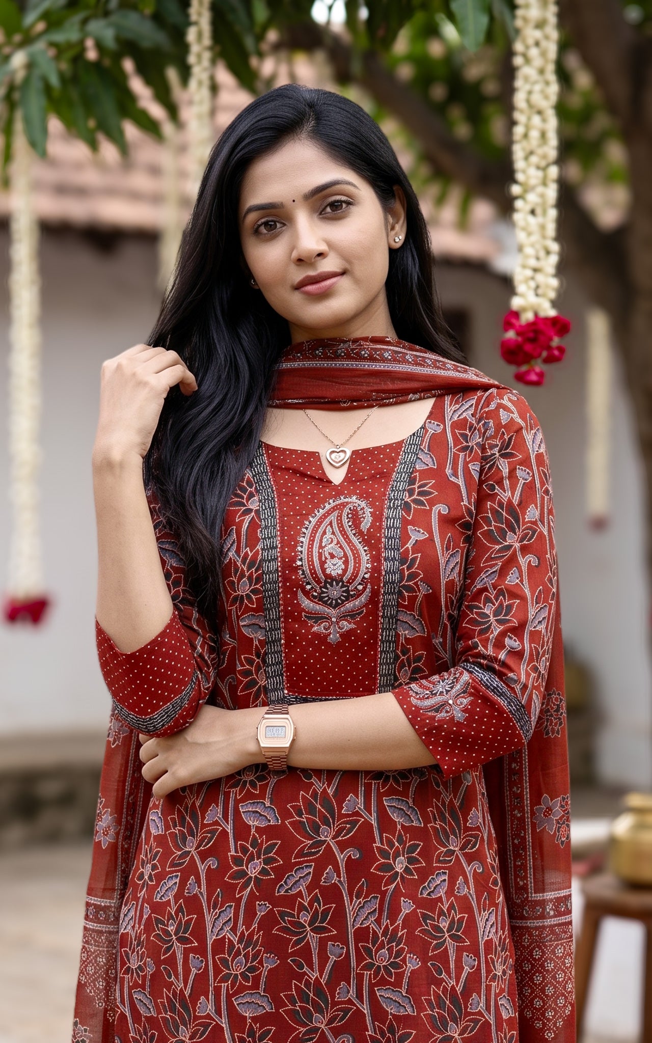 Swathi Maroon (Kurti+Pant+Dupatta)