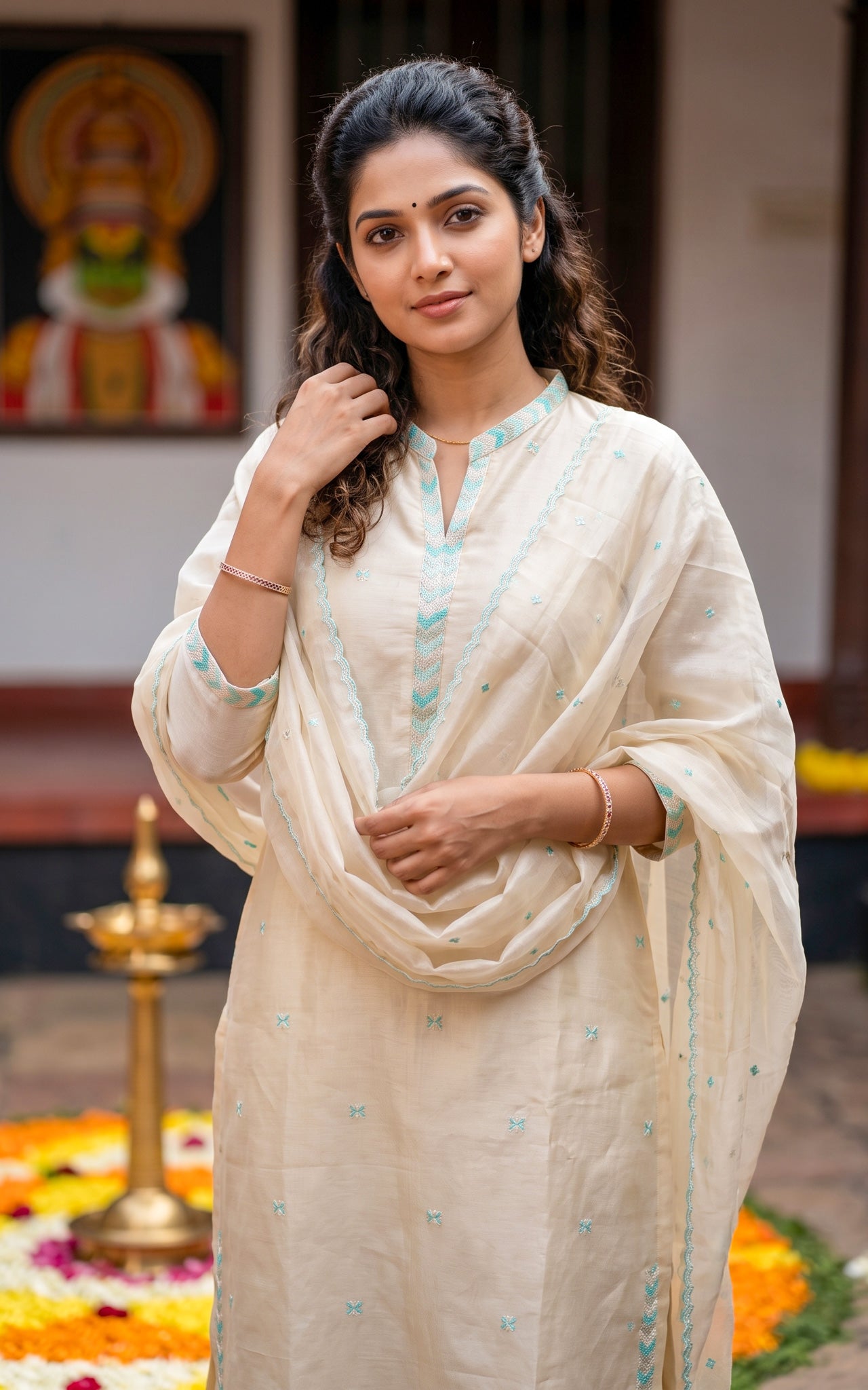 Aaravam Blue (Kurti+Pant+Dupatta)