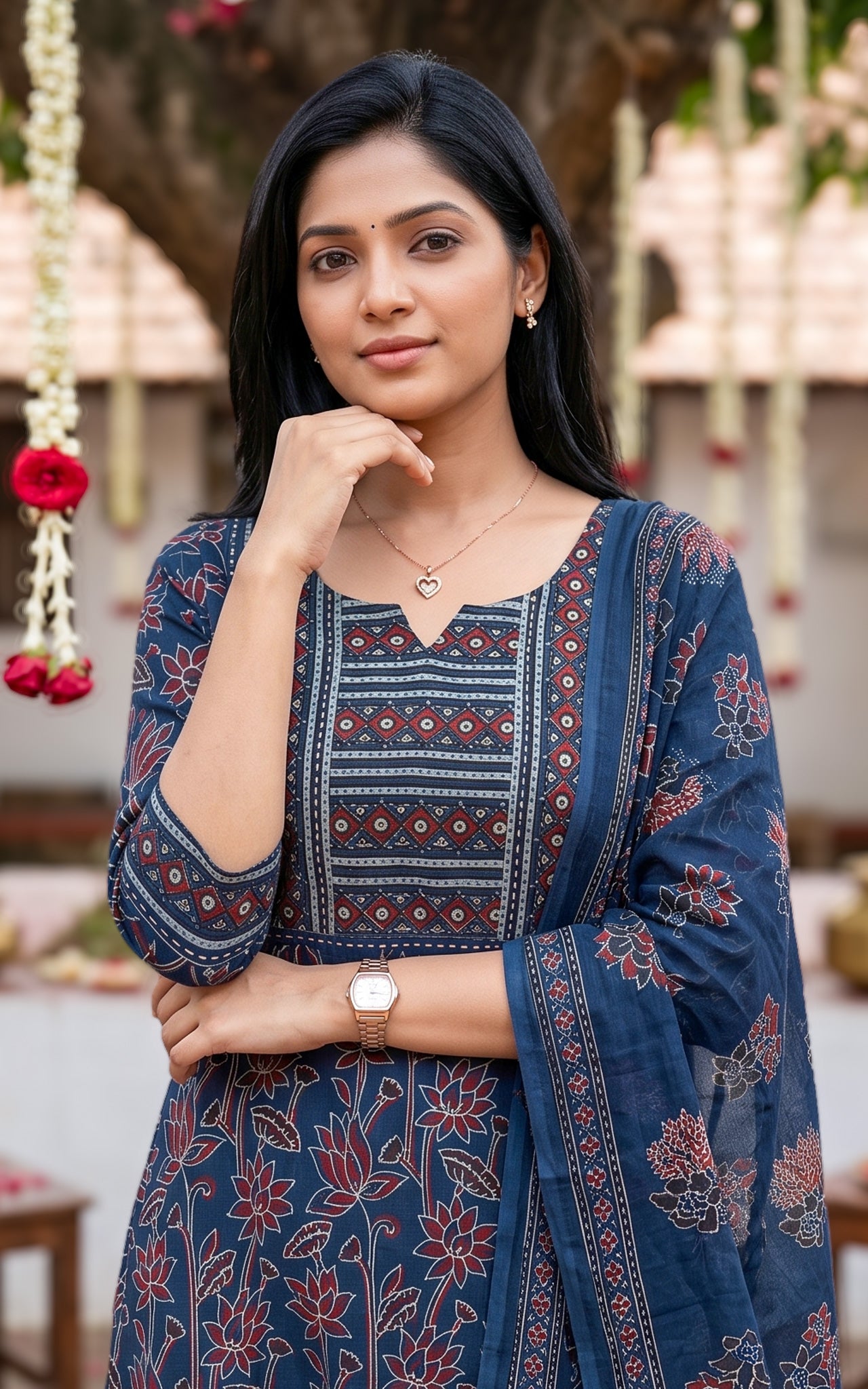 Ruthra Navy Blue (Kurti+Pant+Dupatta)
