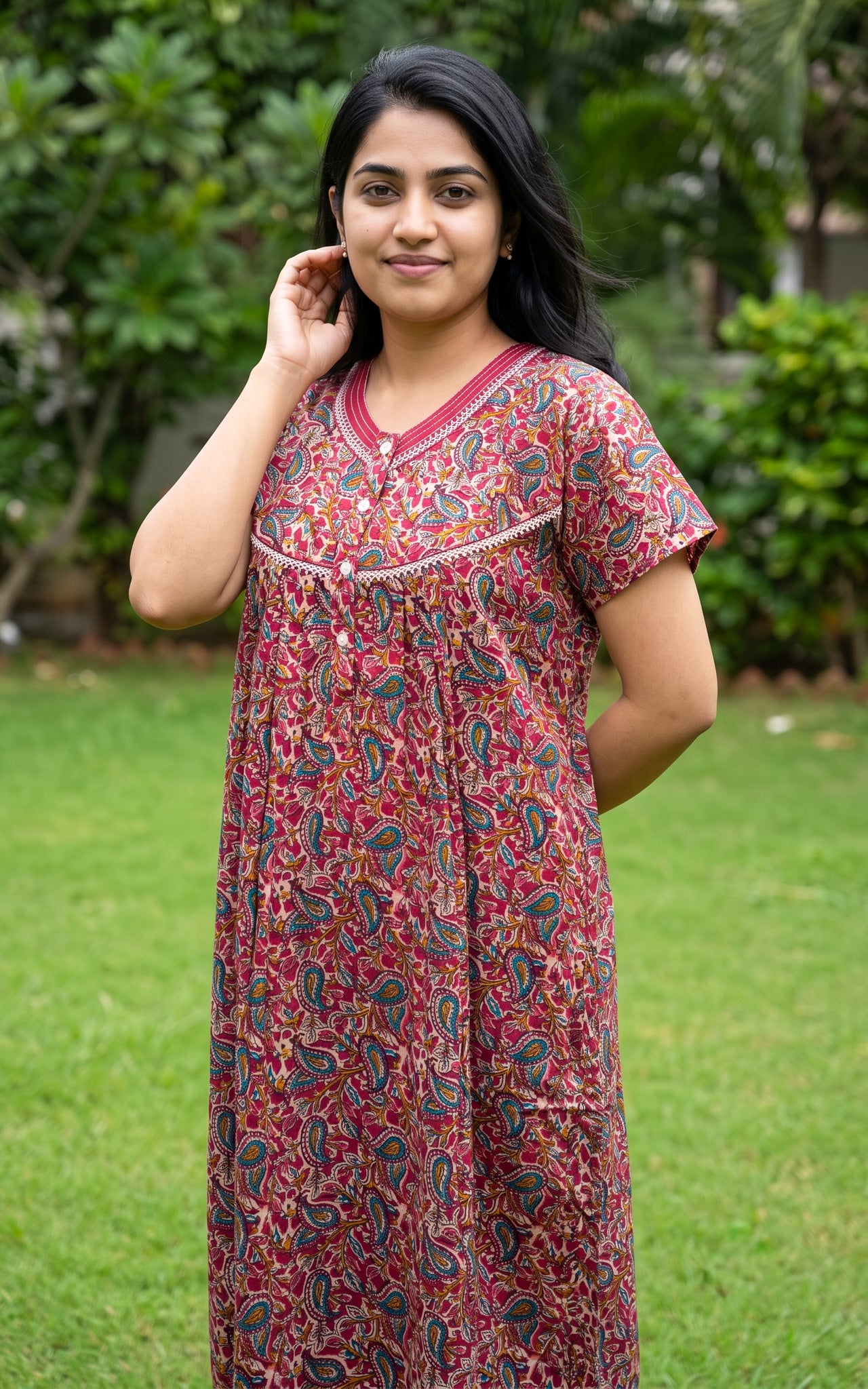 Cotton Straight Fit Nighty-163SS1