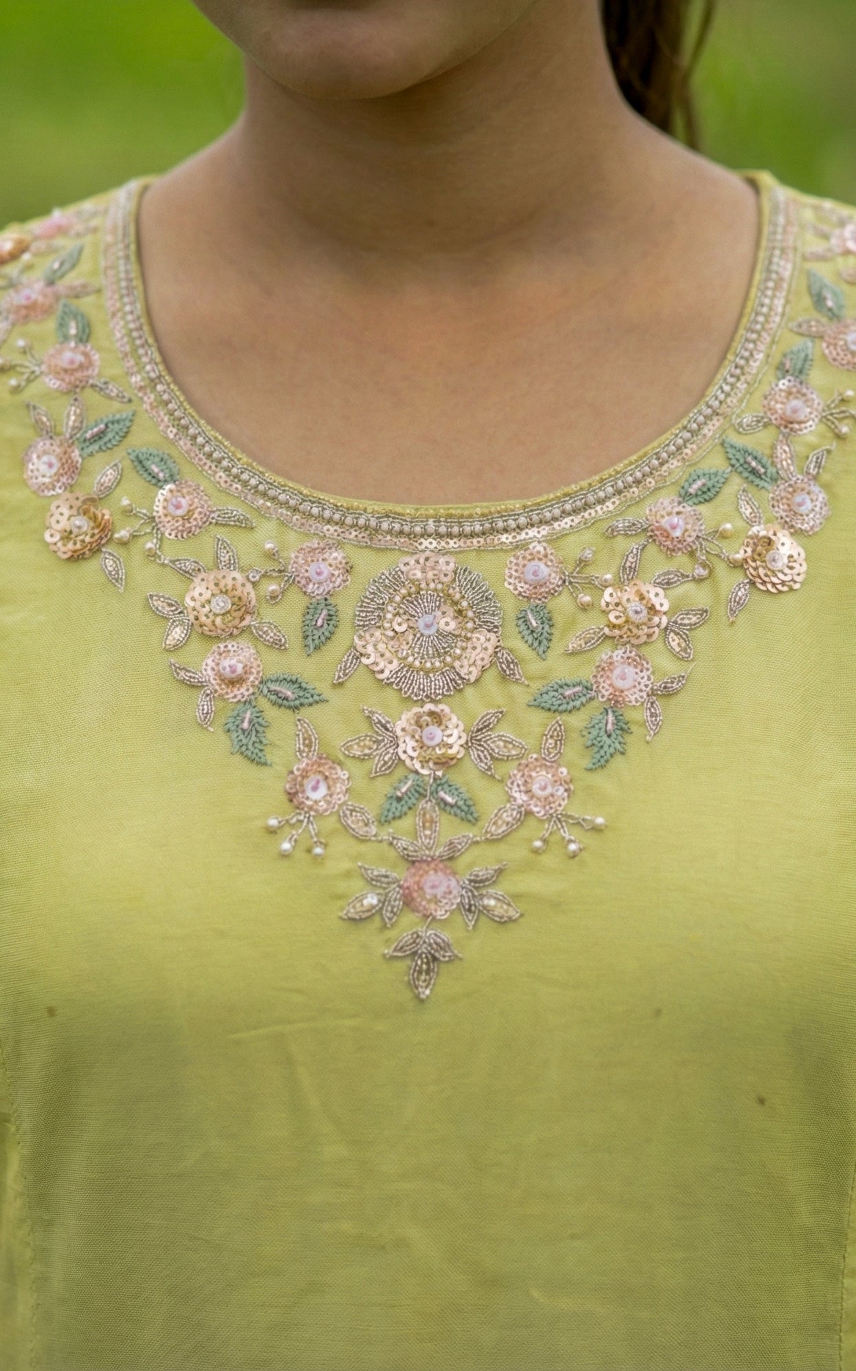 Floral embroidery kurti