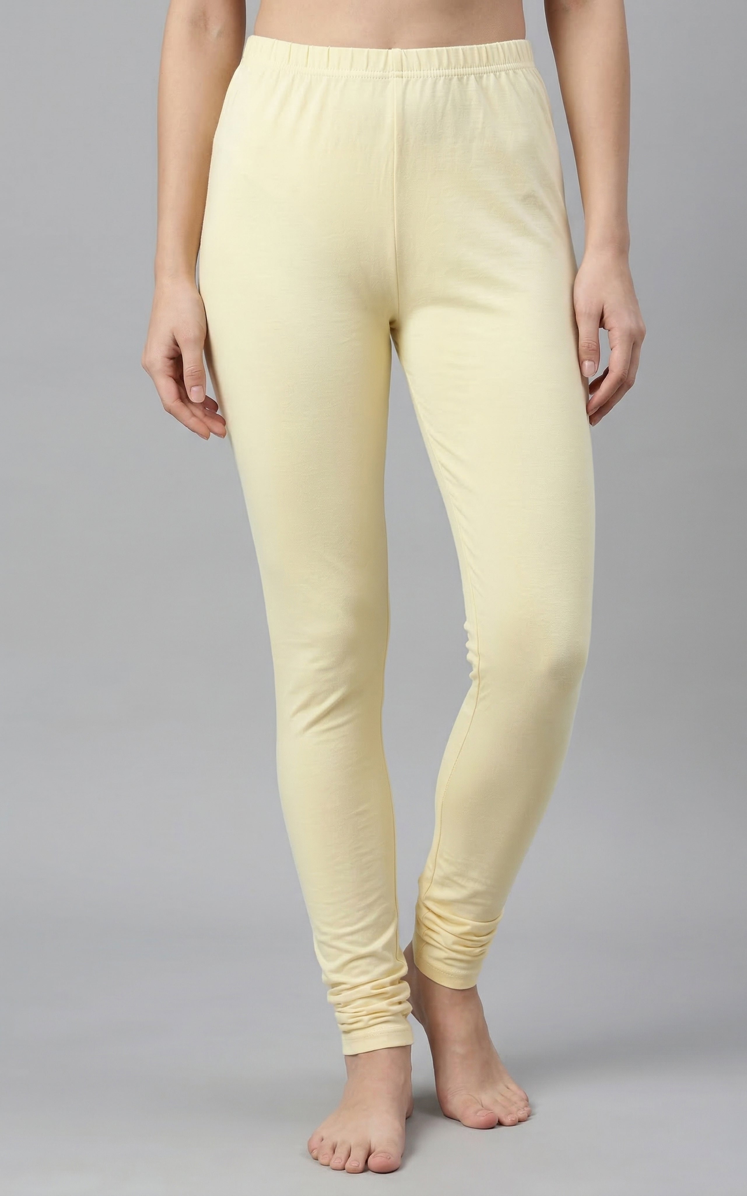 Instore – Butter Yellow Full Length Legging for Women – Stretchable – Mix N Match Bottom Wear