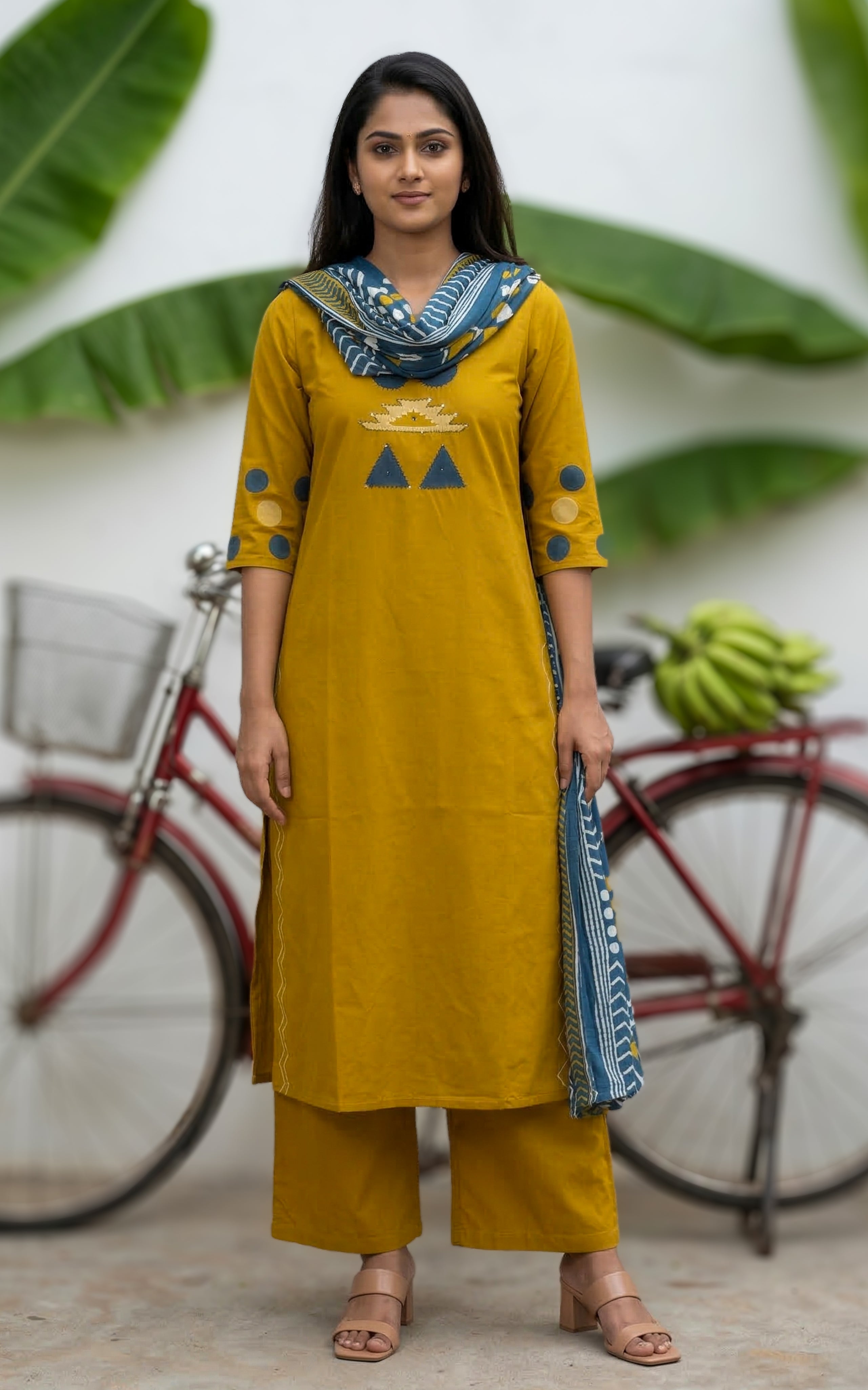 handblock print kurti design
block printed dupatta set
straight kurti with side slit
palazzo pant kurti set
traditional cotton kurti set
