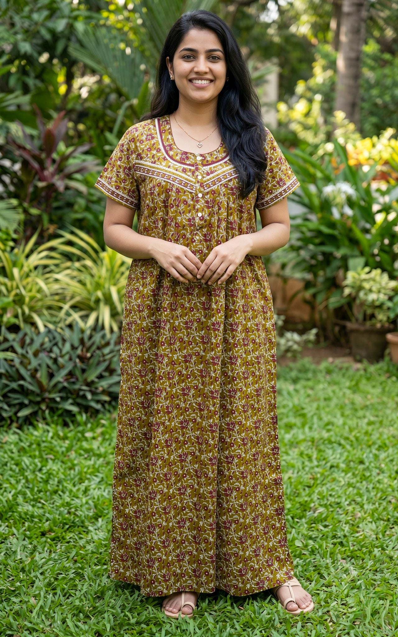 Cotton Straight Fit Nighty-162SS2A