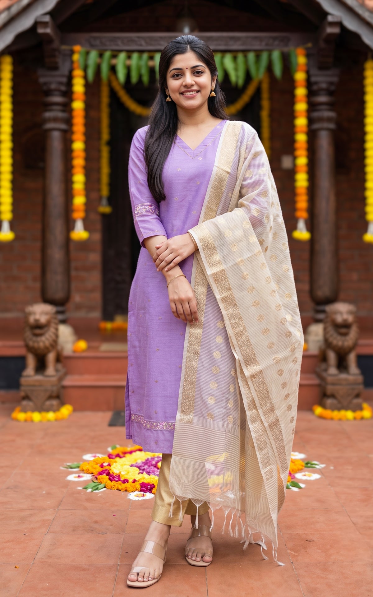 Yazhmika Lavender (Kurti+Dupatta)