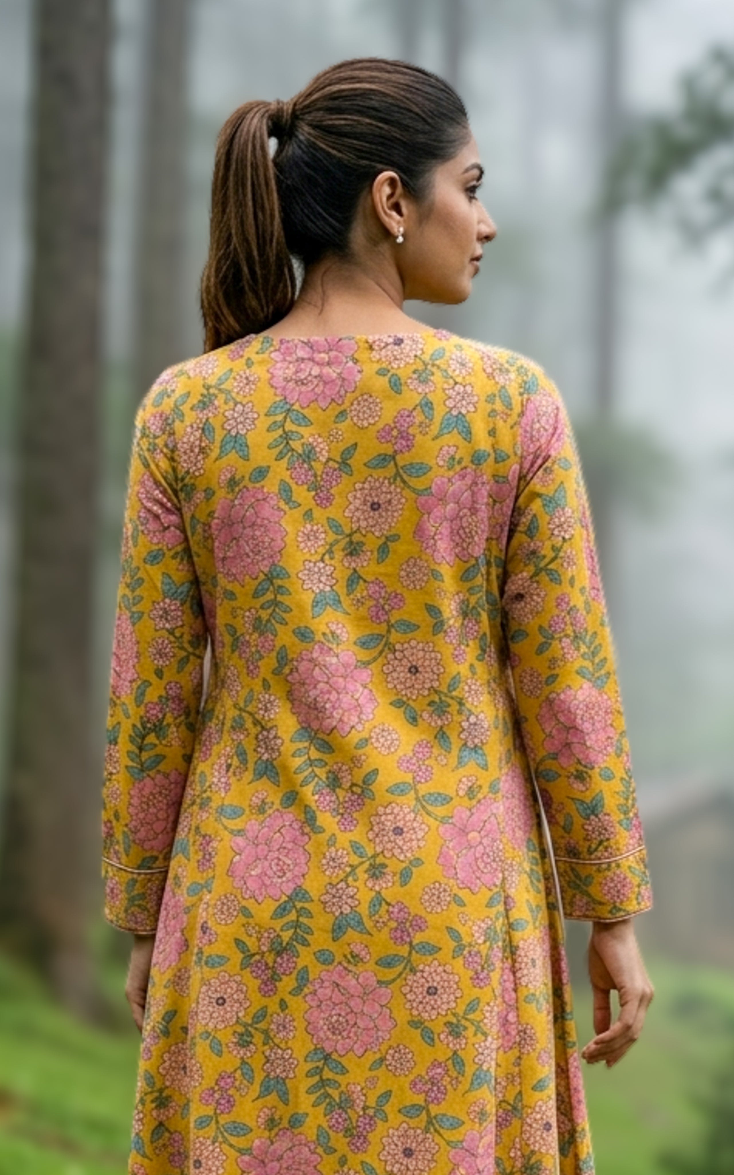 Mustard comfortable daily wear kurti for women