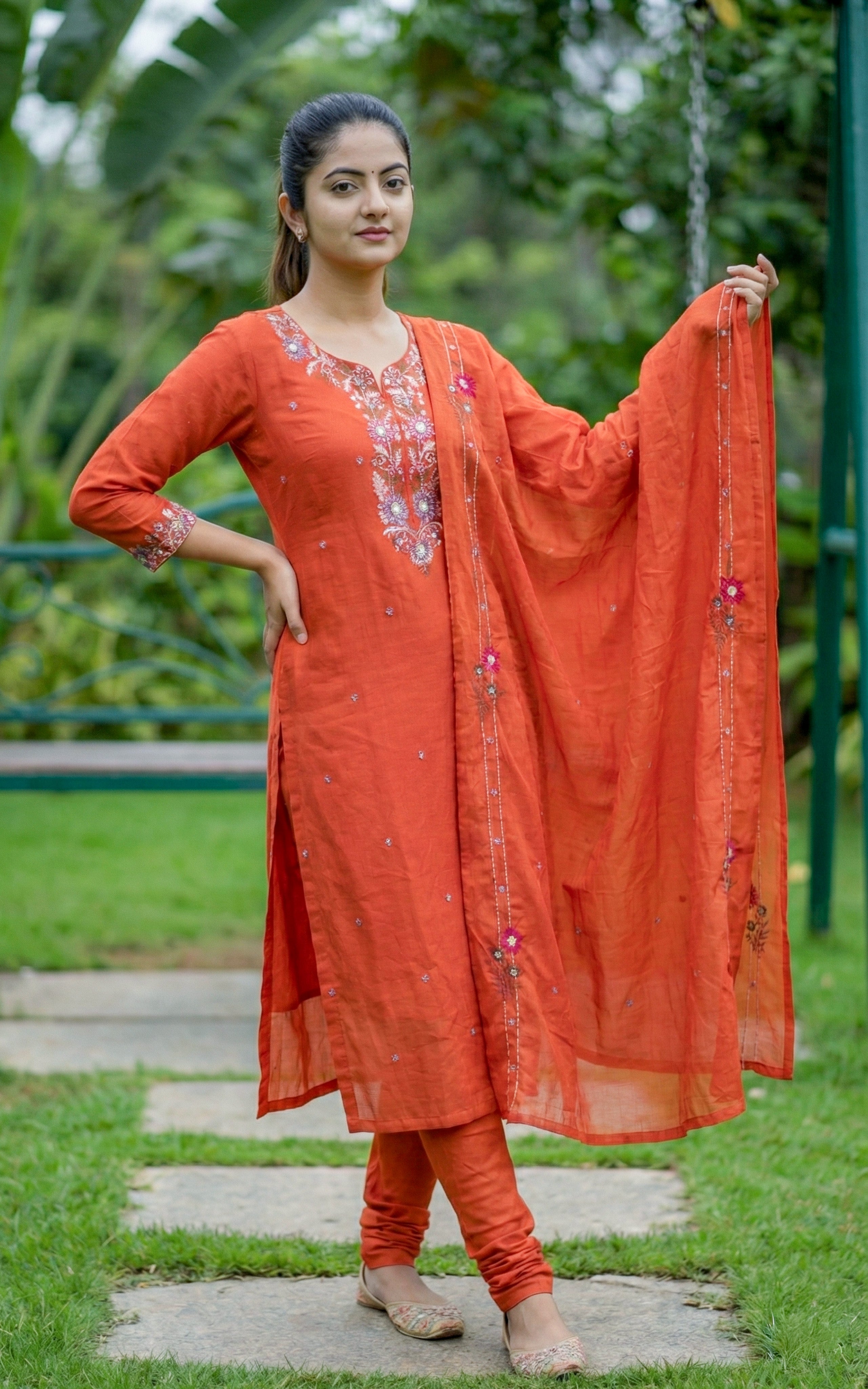 three fourth sleeve kurti for women