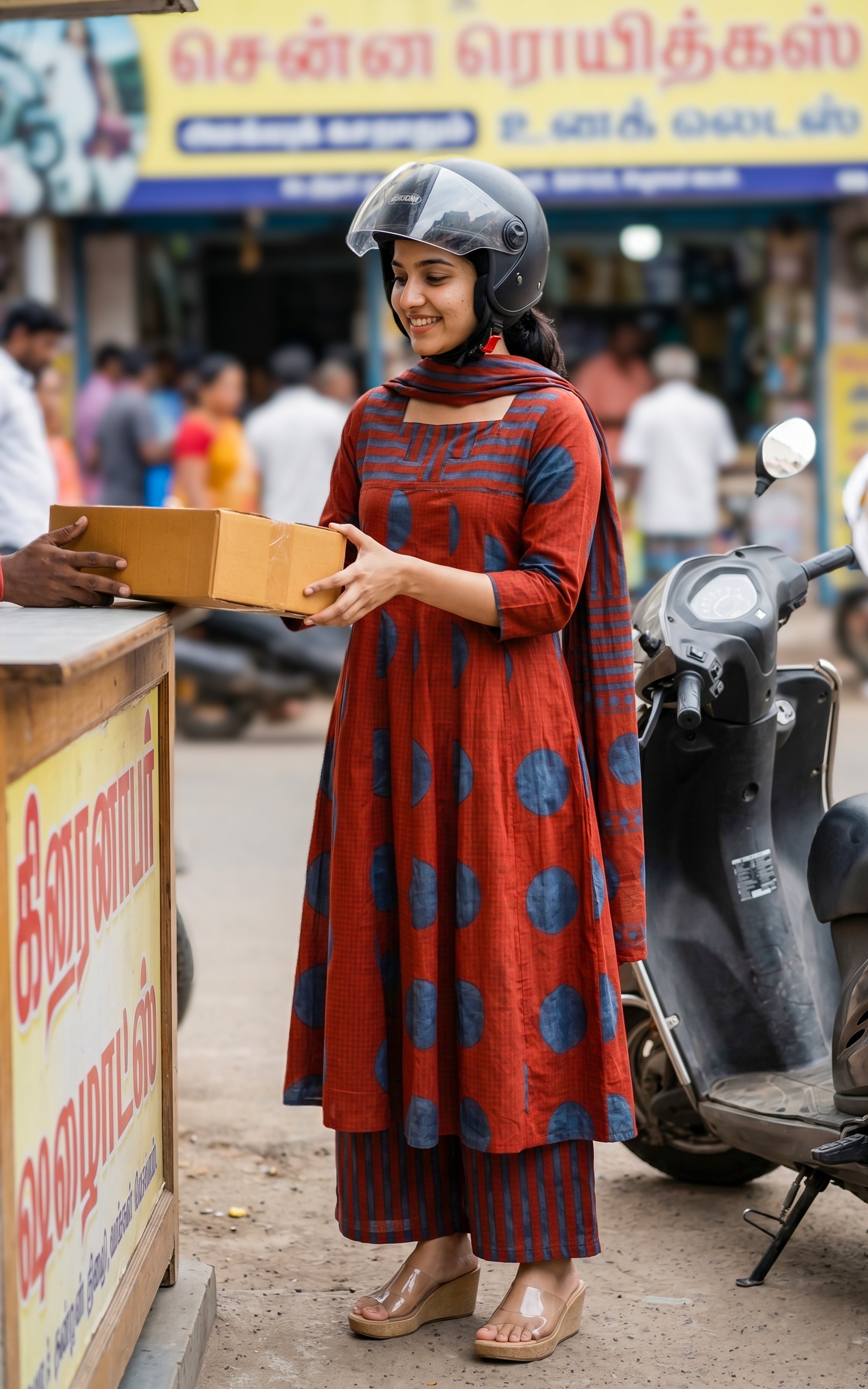 Poonguzhali D (Kurti+Pant+Dupatta)
