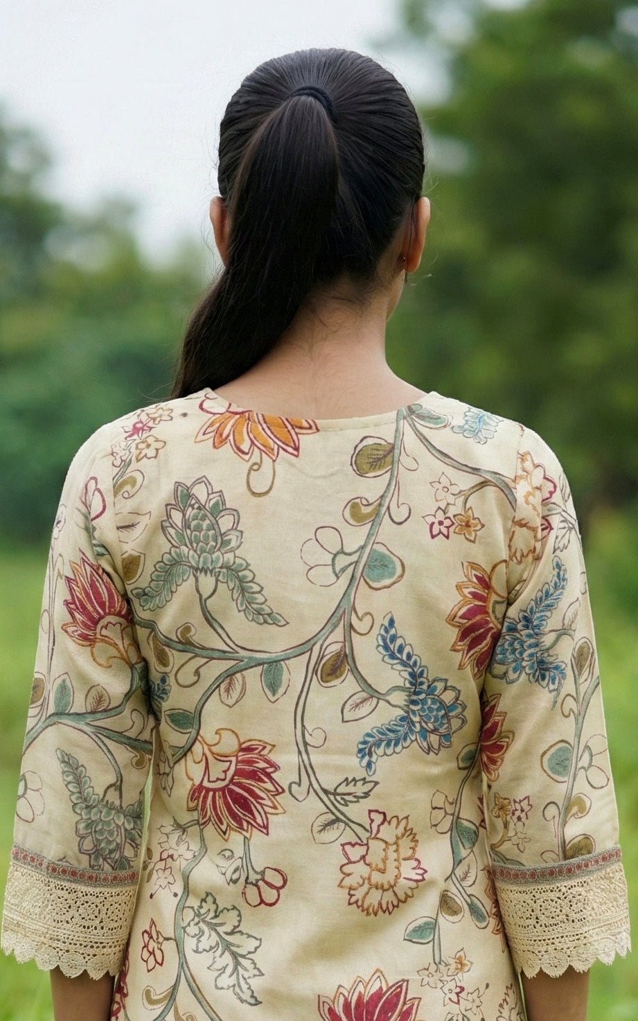 three fourth sleeve kurti for women