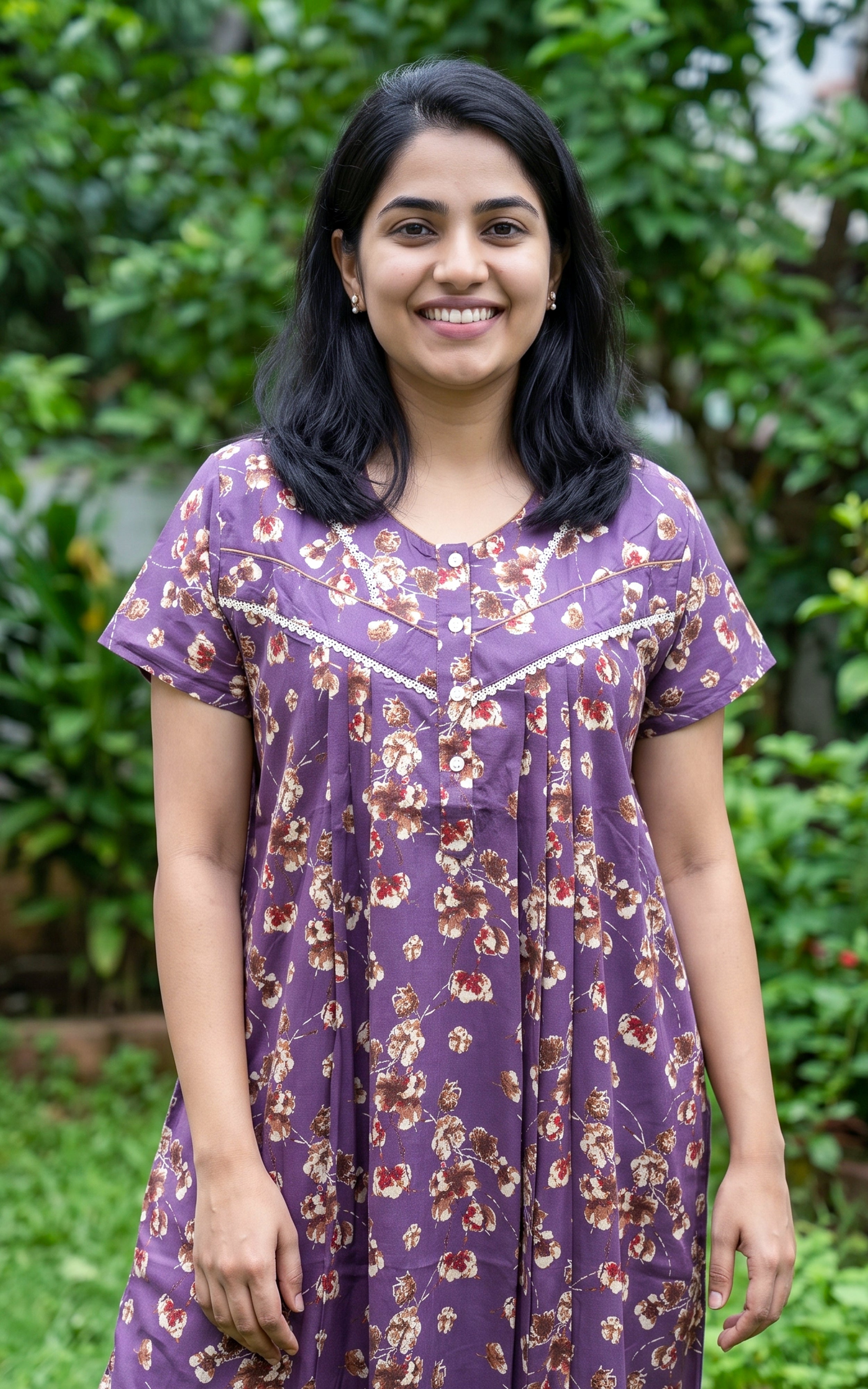 Cotton Straight Fit Nighty-164SS1A