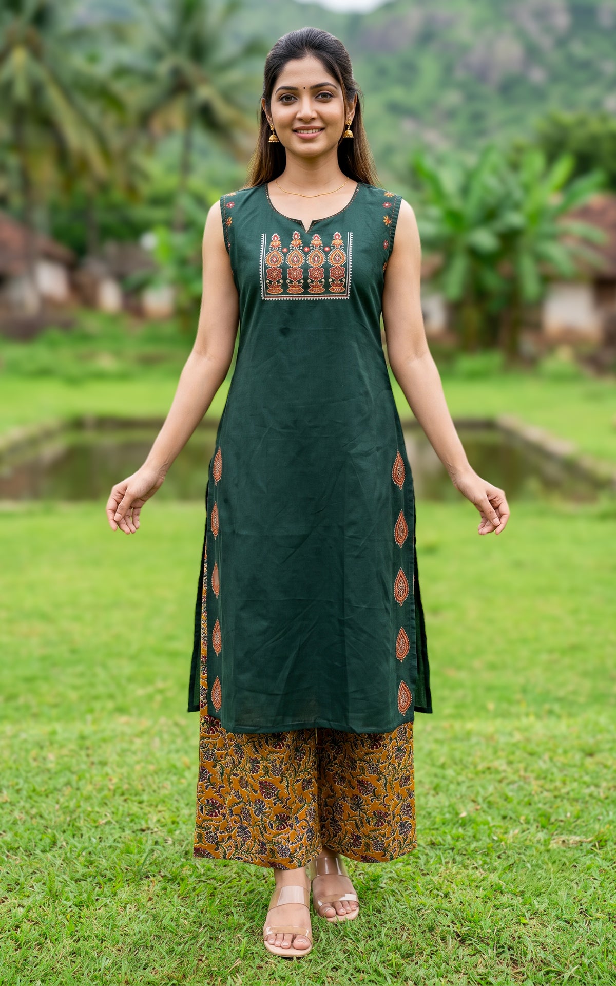 Shanmathi Handblock (Kurti+Pant)