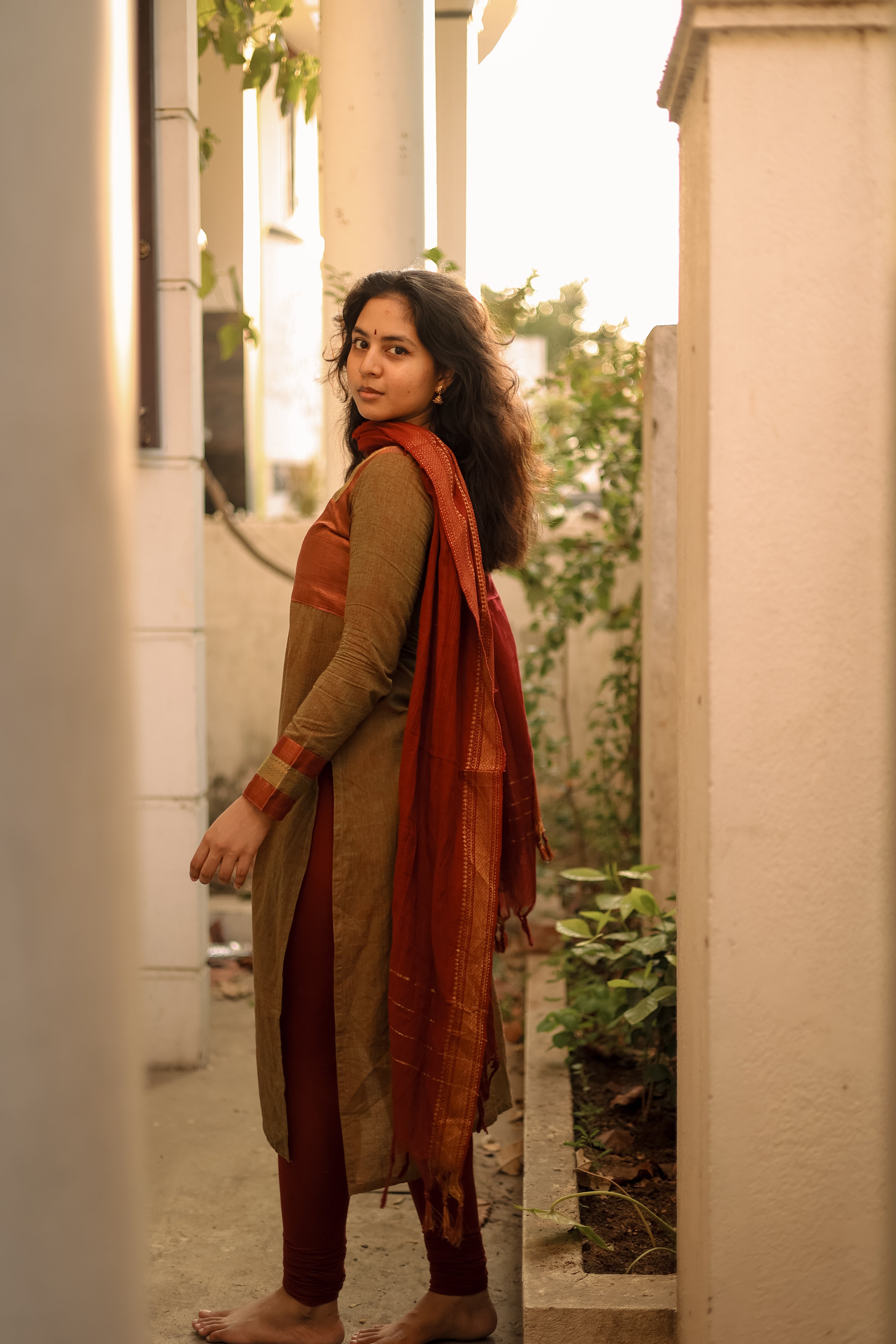 Stylish straight cut kurti with side slit