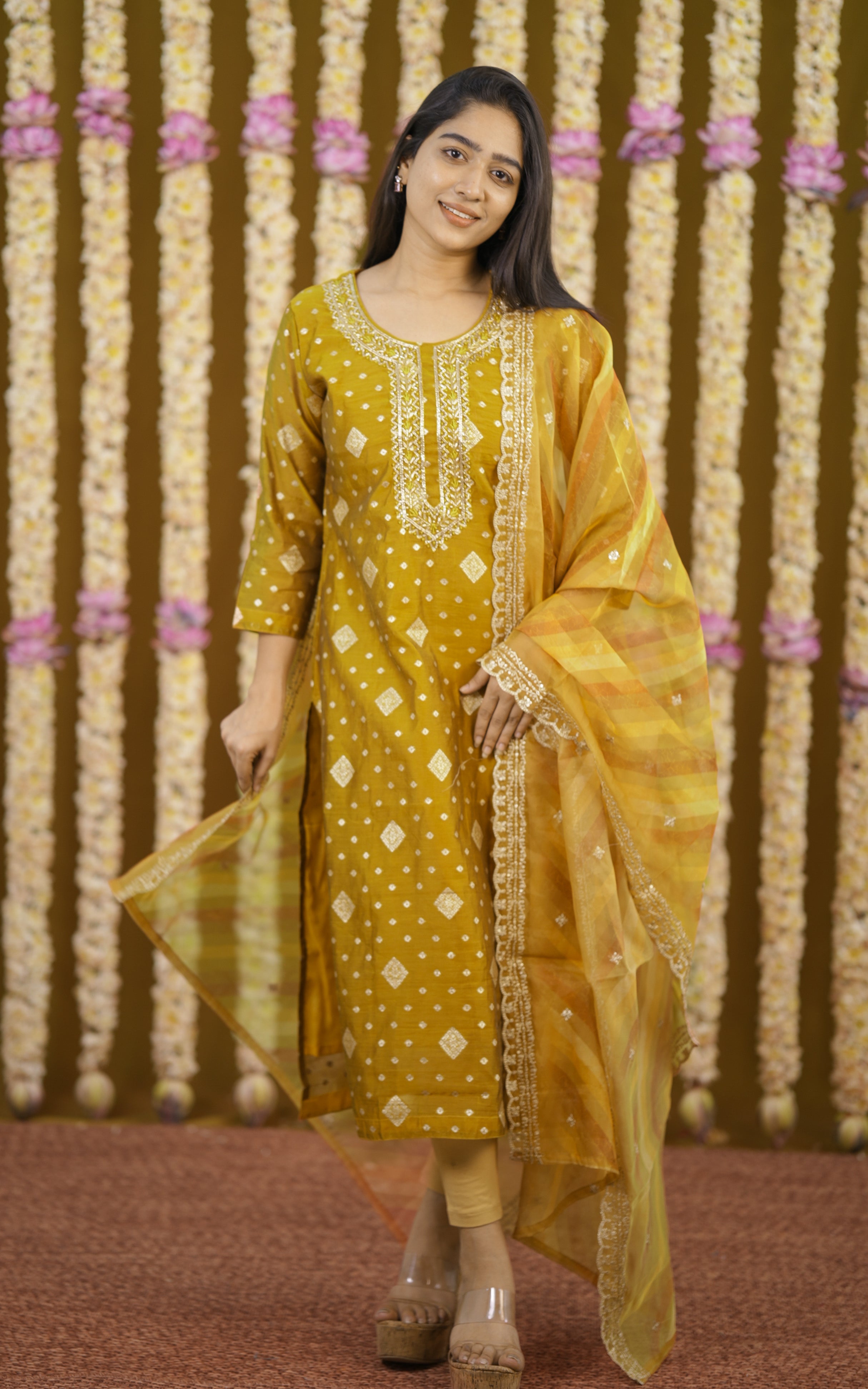 Sharika Mehandi Green (Kurti+Pant+Dupatta) KURTIS instore