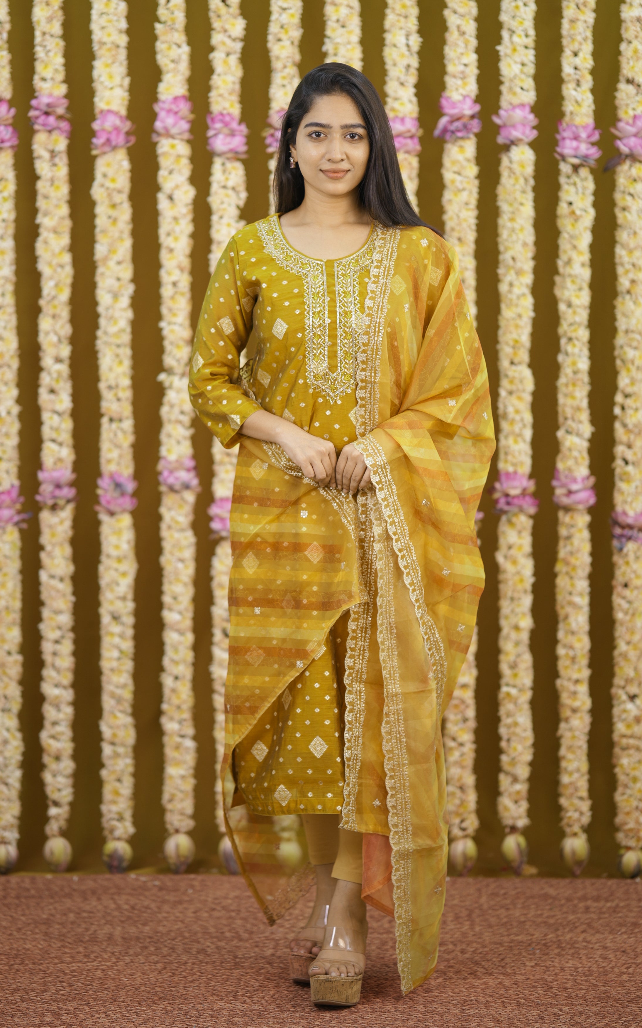Sharika Mehandi Green (Kurti+Pant+Dupatta) KURTIS instore