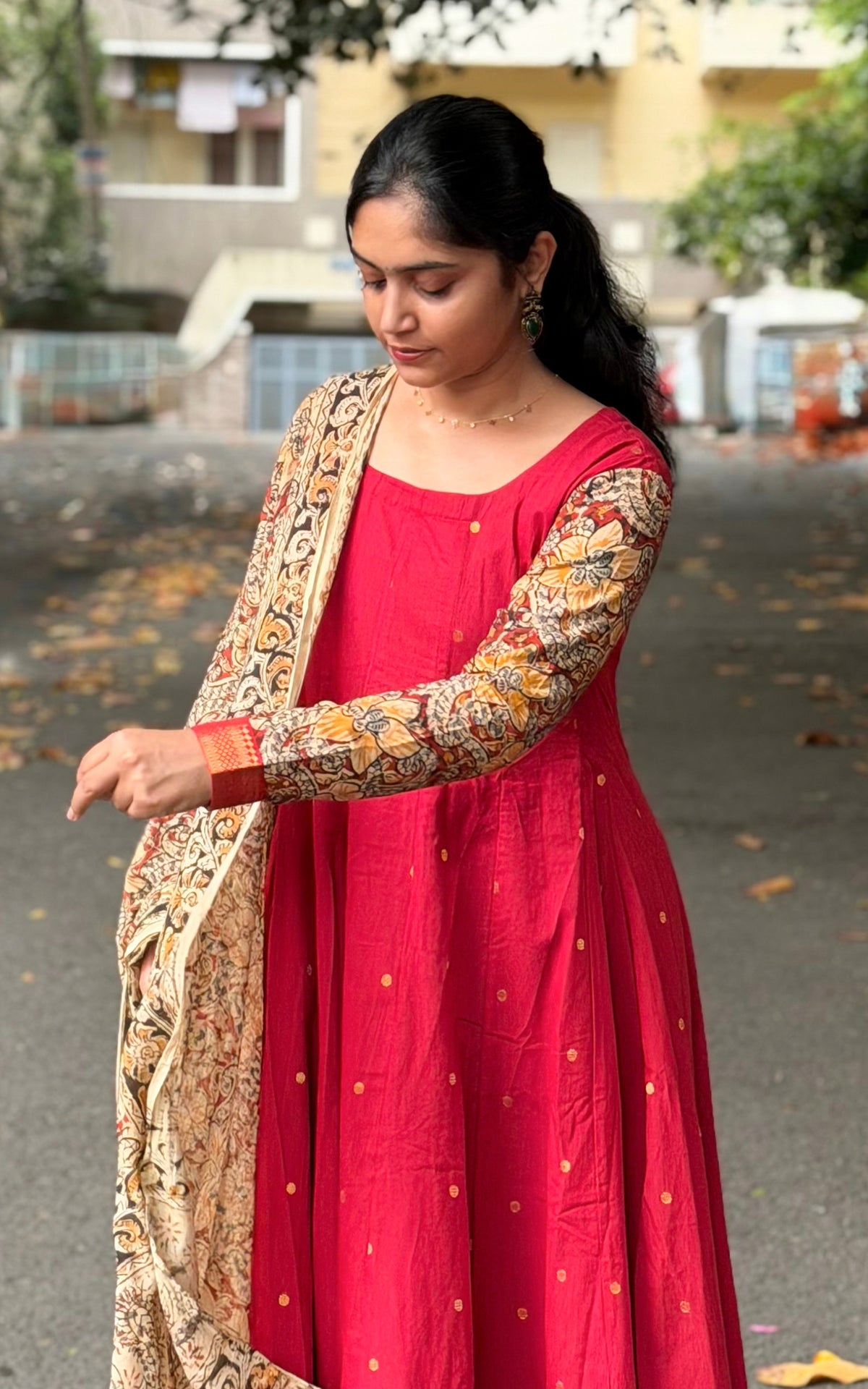 Mayanadhi Red (Kurti+Dupatta)