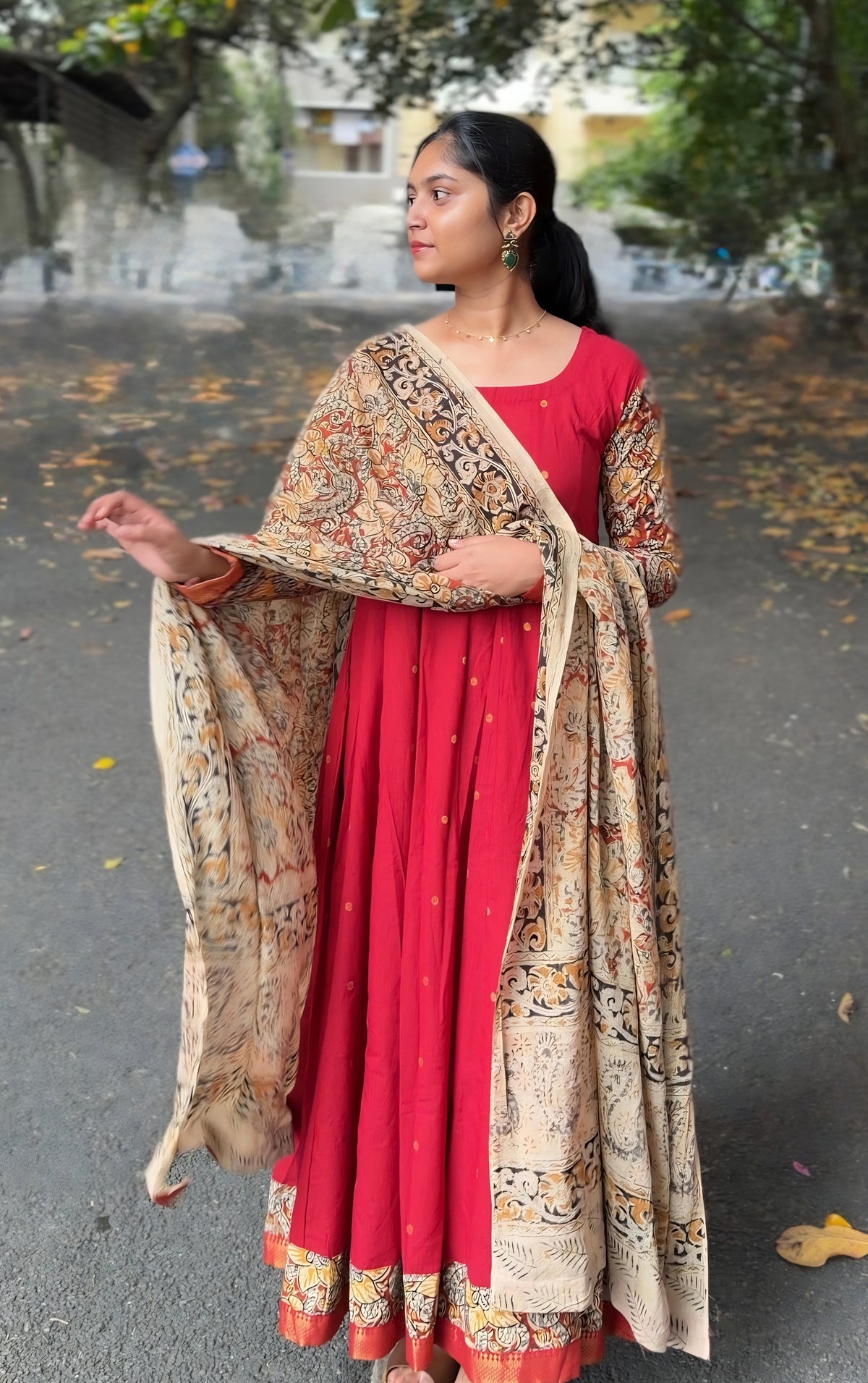 Mayanadhi Red (Kurti+Dupatta)