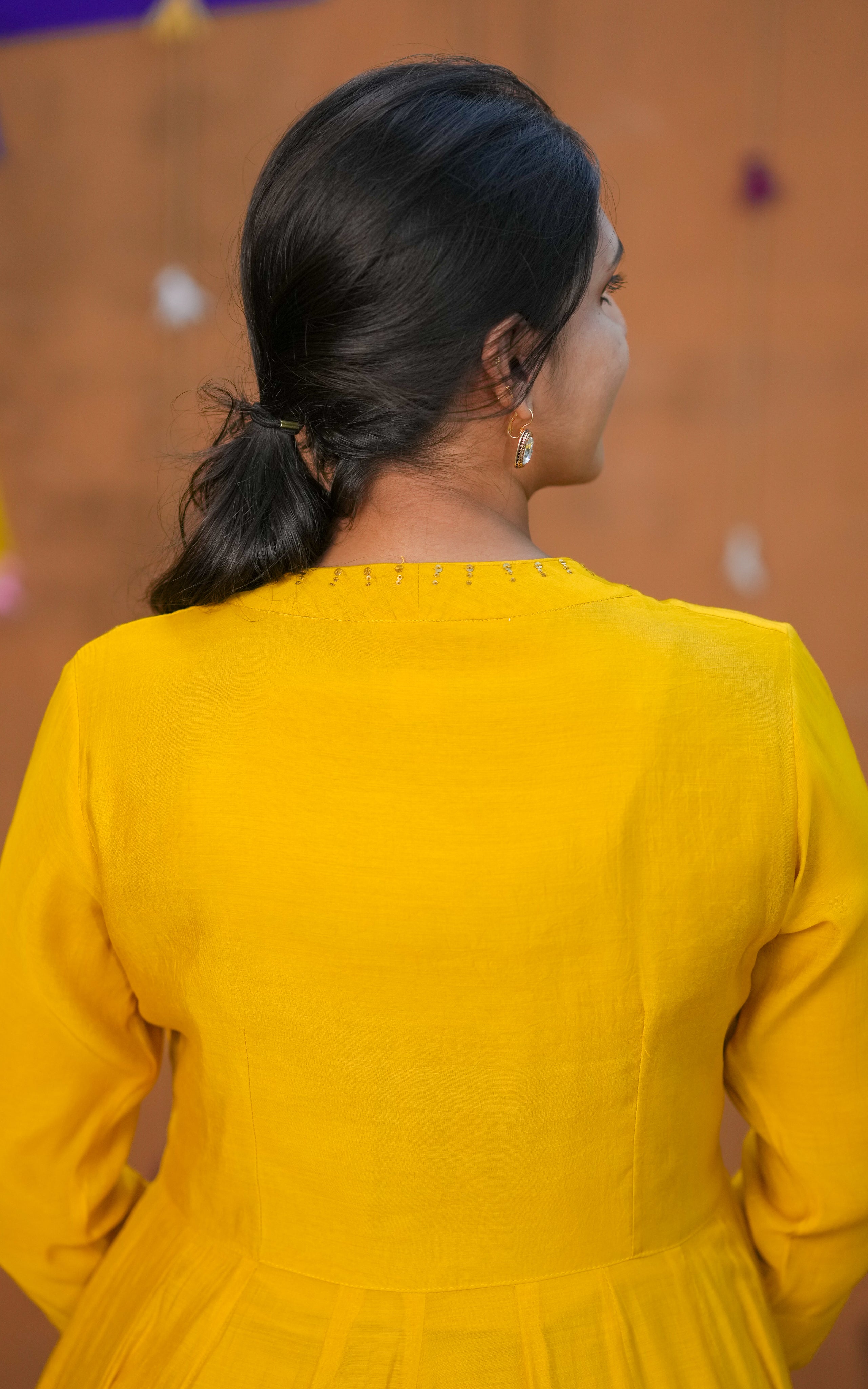 Yellow anarkali with dupatta