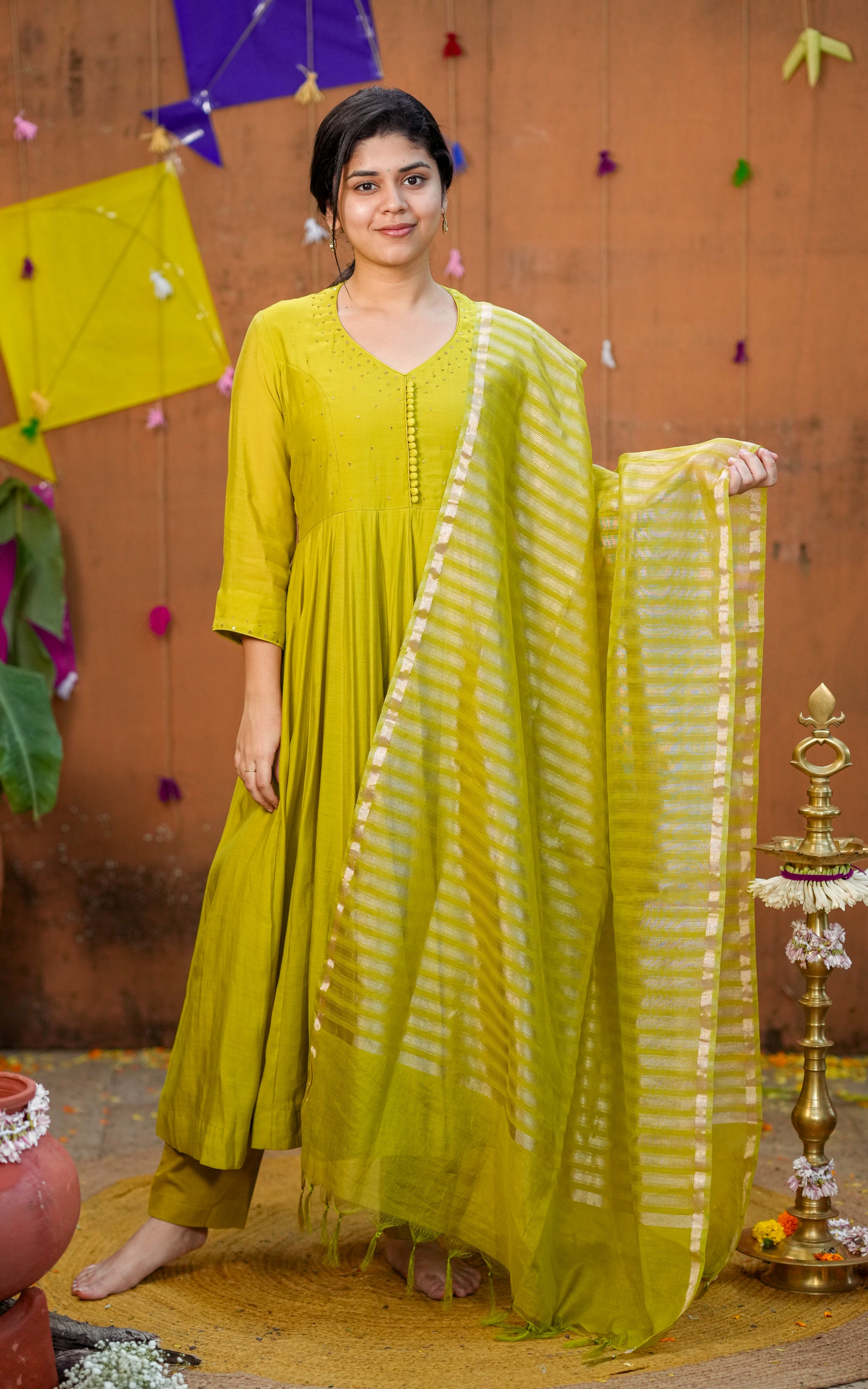 3/4th sleeve Anarkali kurti