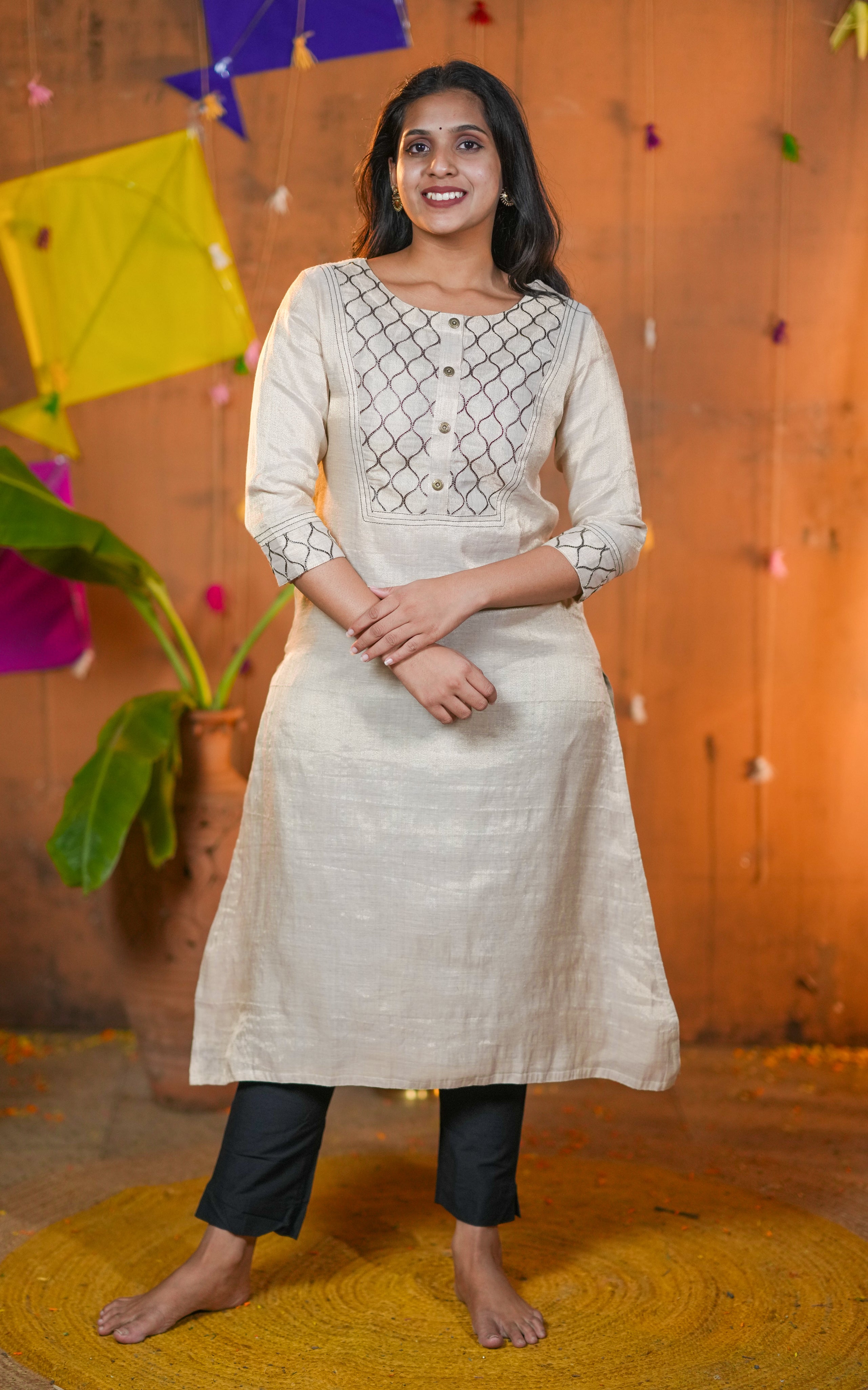 Light Beige Aline kurti