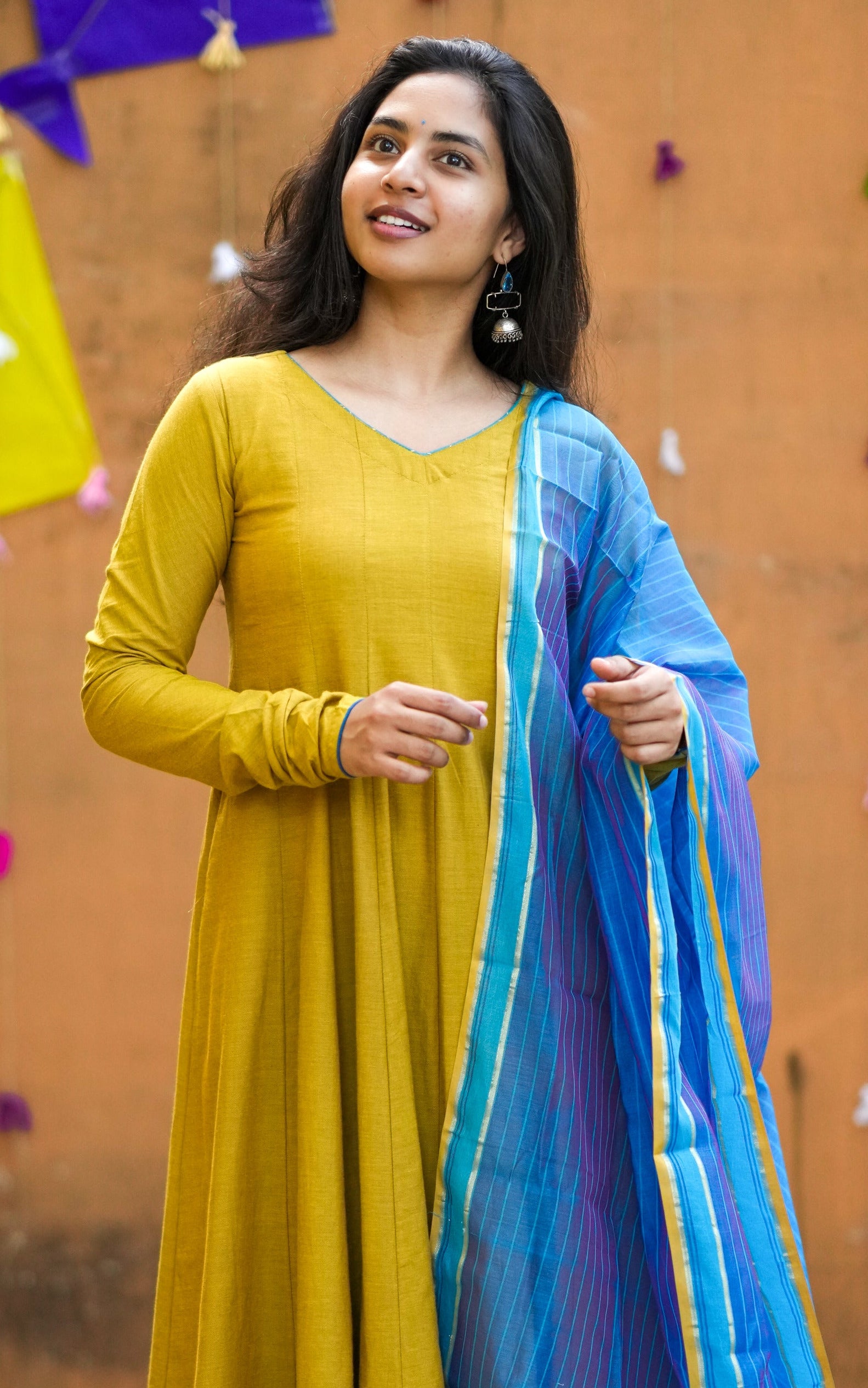 Mehandi Green anarkali kurti