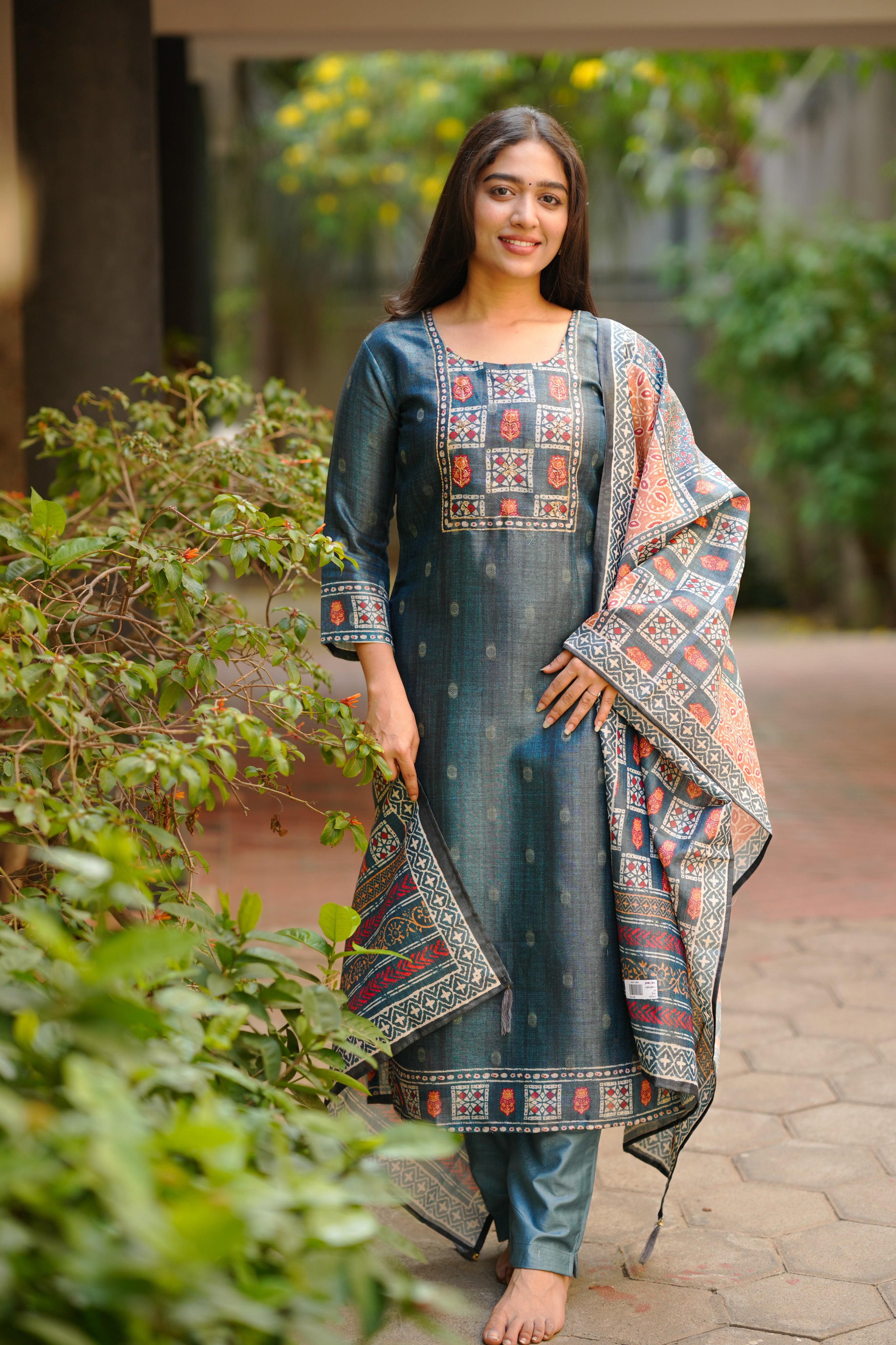 Gray Blue Ethnic Kurti Set for Women
Elegant Art Silk Kurti Set for Women