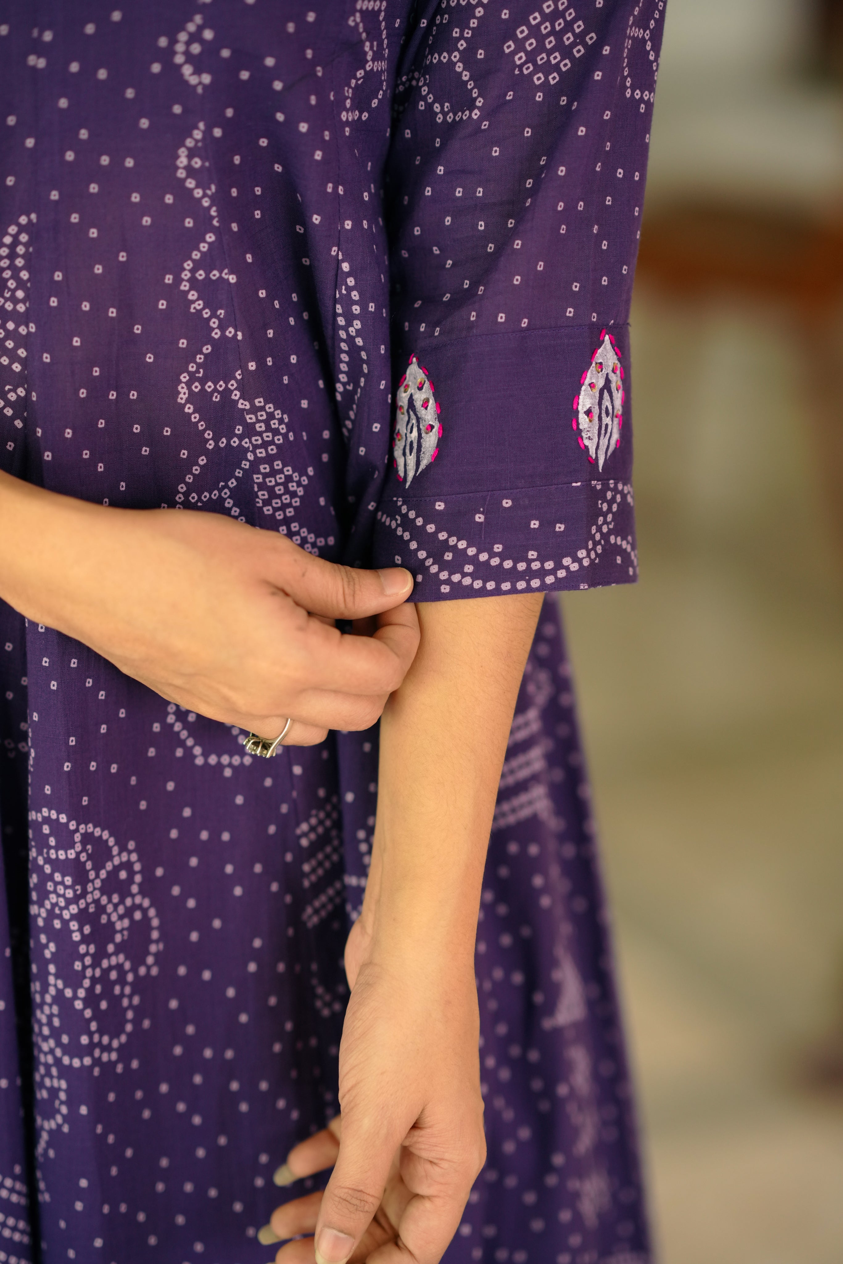 bandhani printed anarkali for women