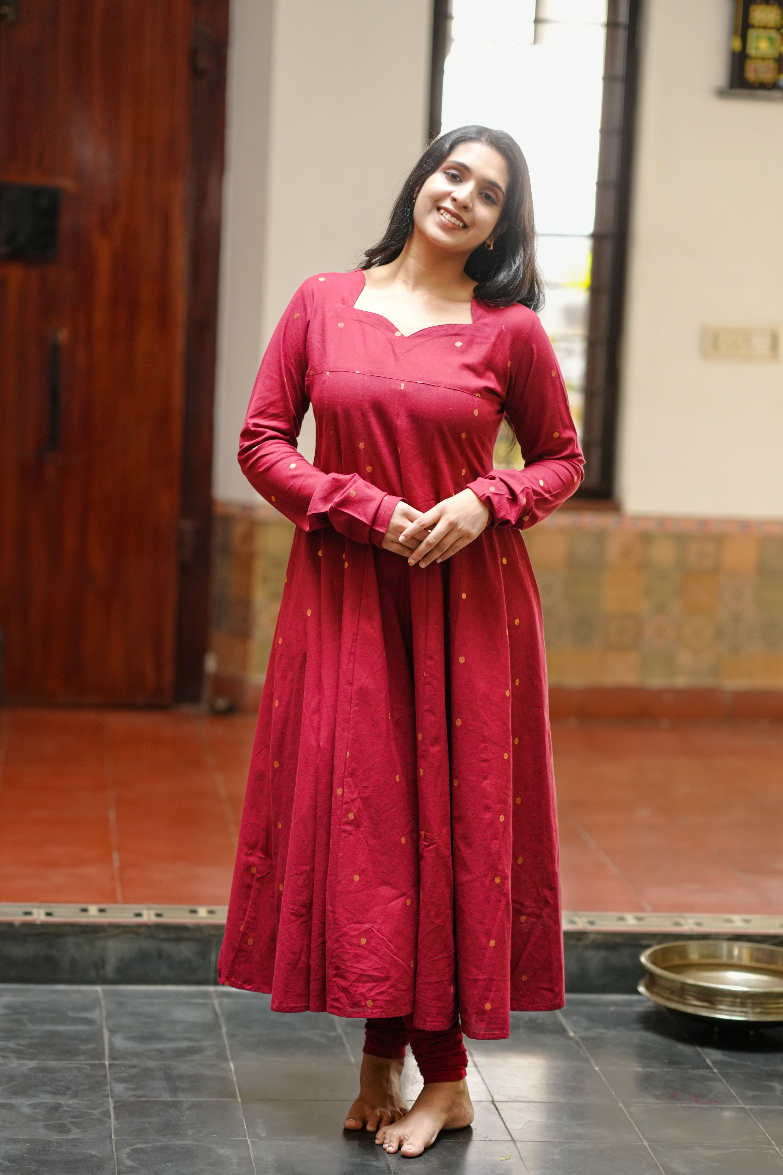 Maroon Ethnic Anarkali for Women
