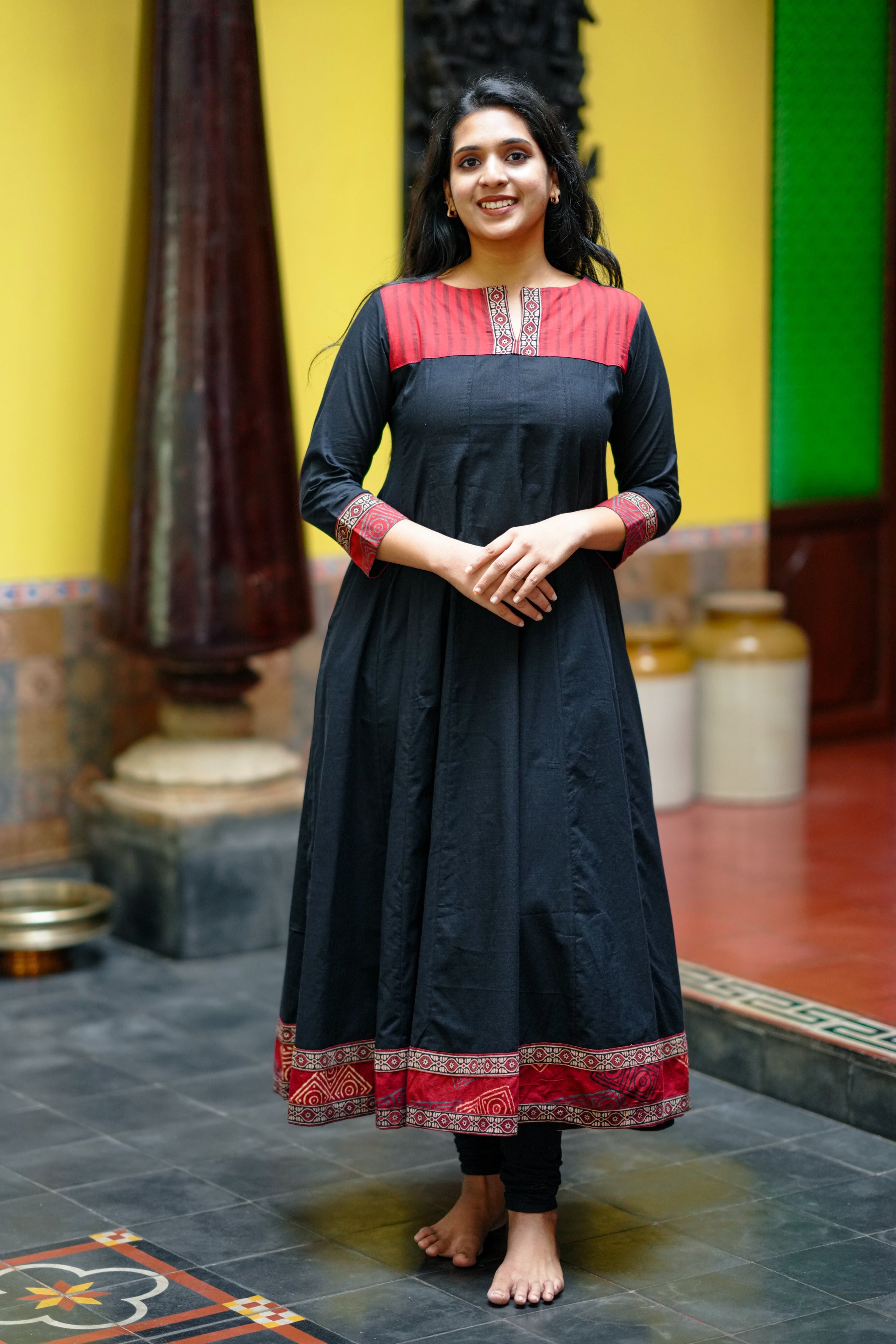 black cotton kurti for office
elegant office wear anarkali
formal cotton kurti with pocket
professional cotton kurti set women
simple office cotton flared kurti