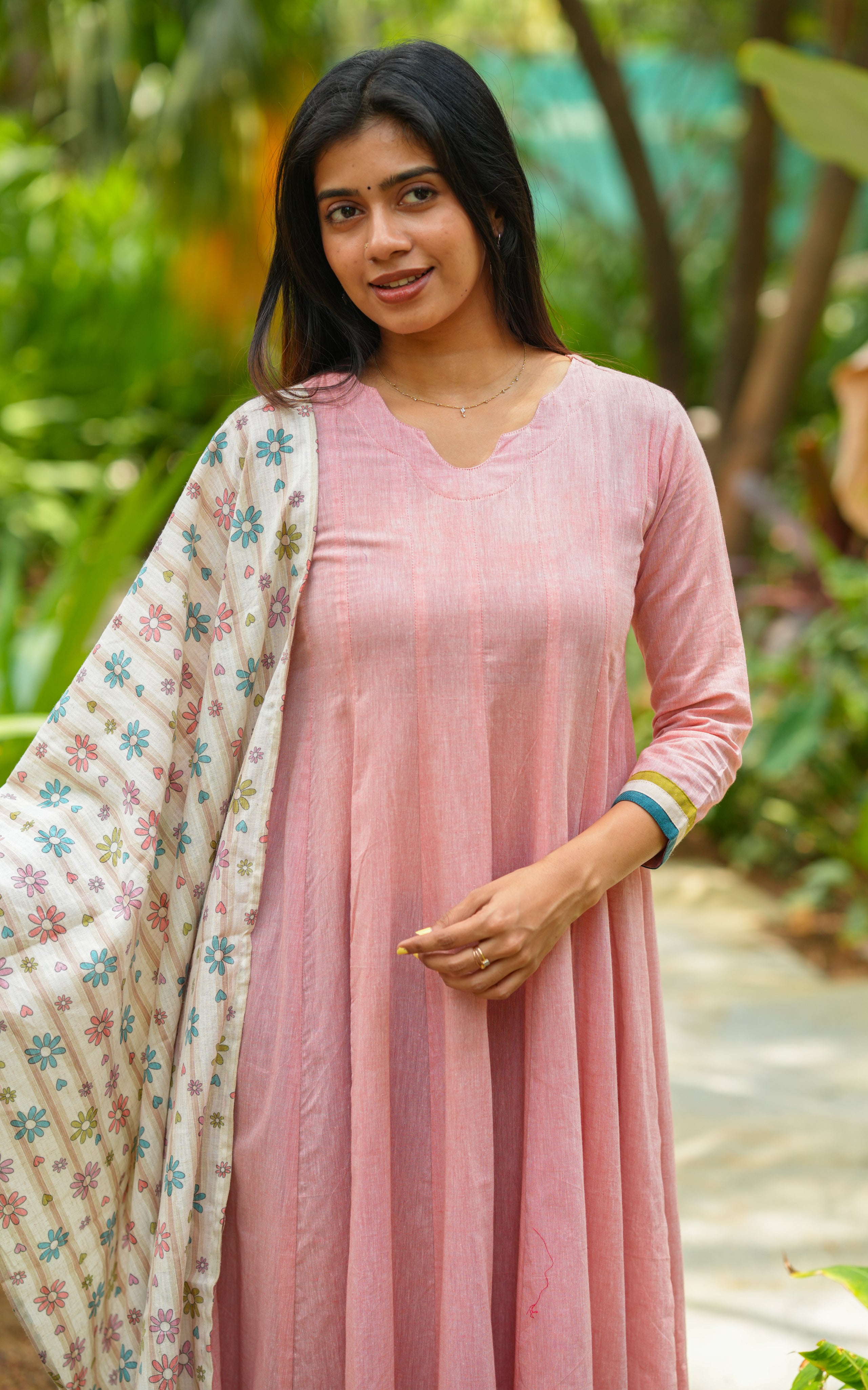 Dusty peach trendy ethnic kurti for women