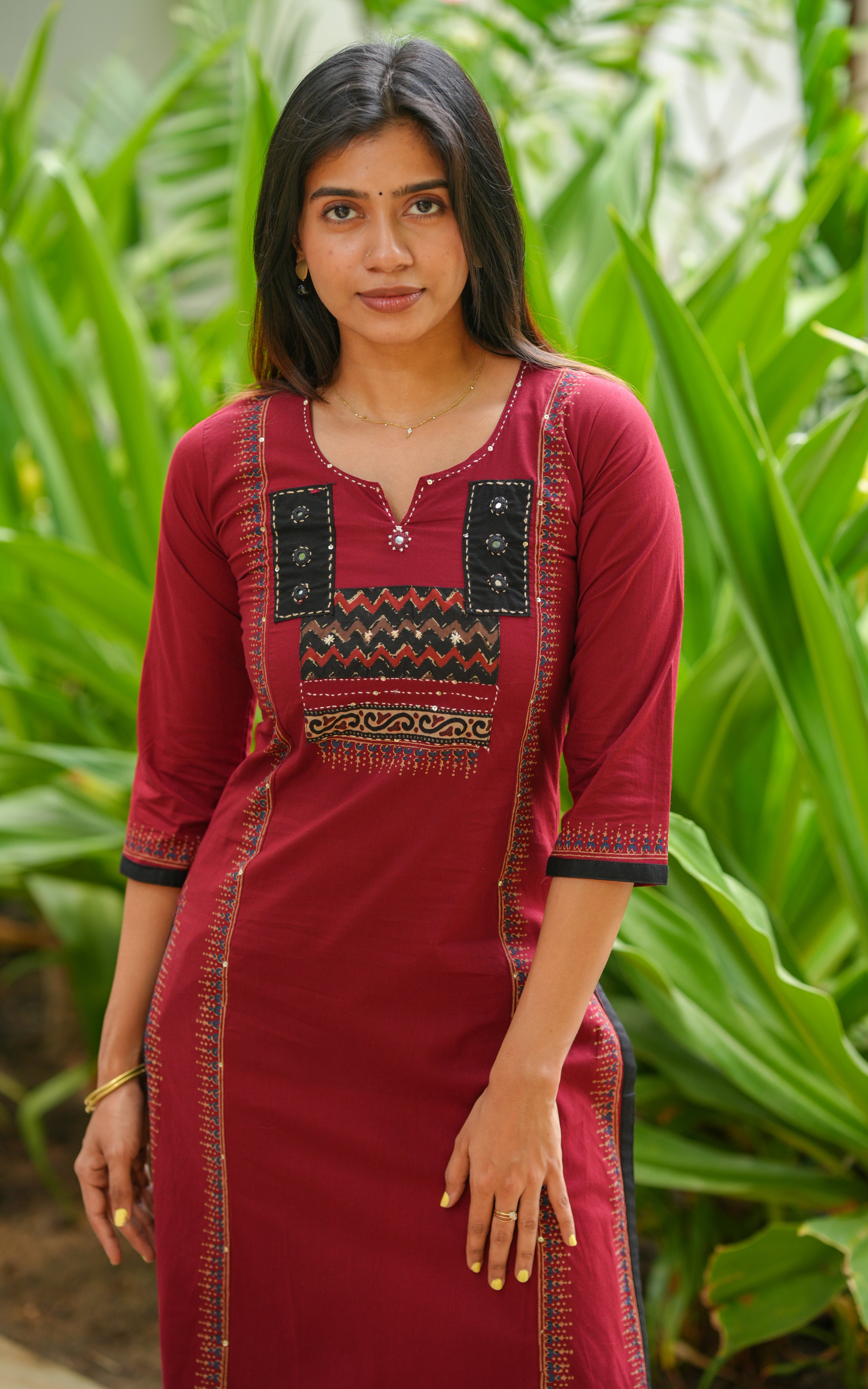 Selvi Maroon Handblock