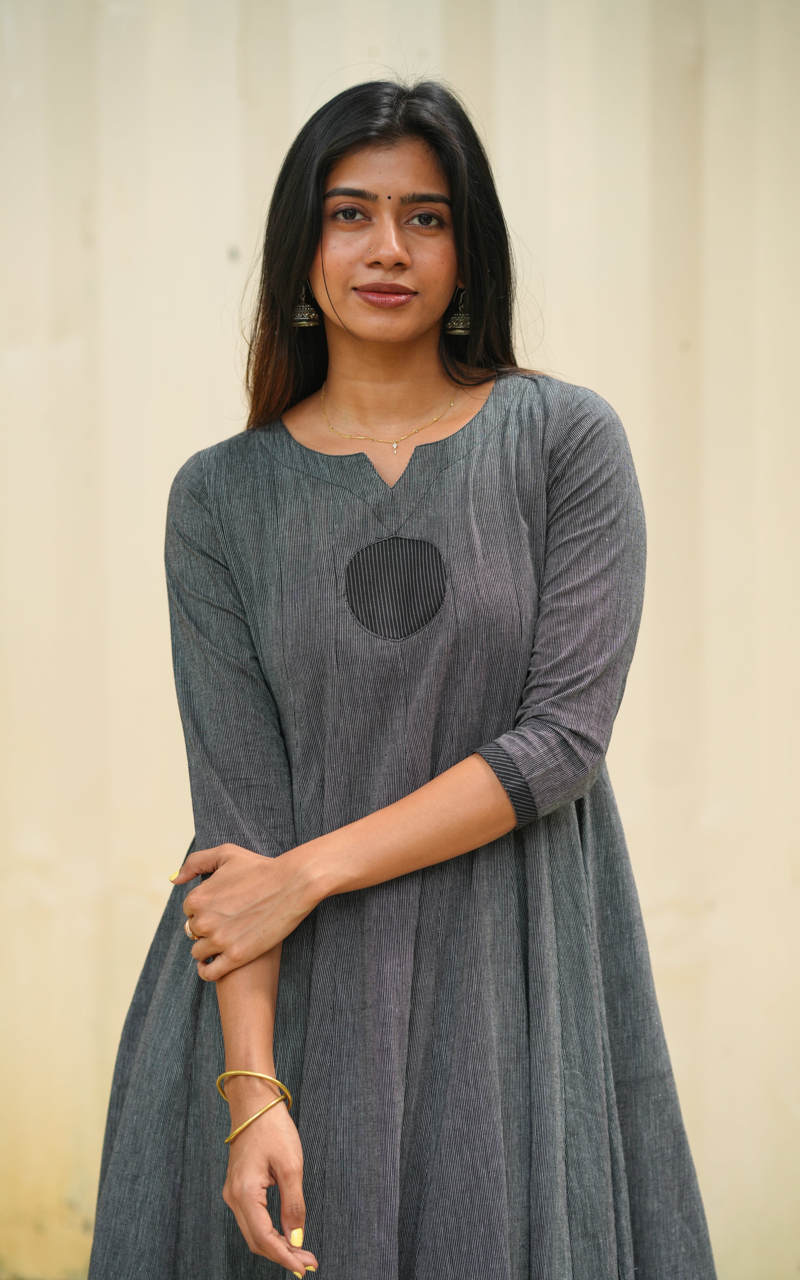 Grey casual wear south cotton kurti for women