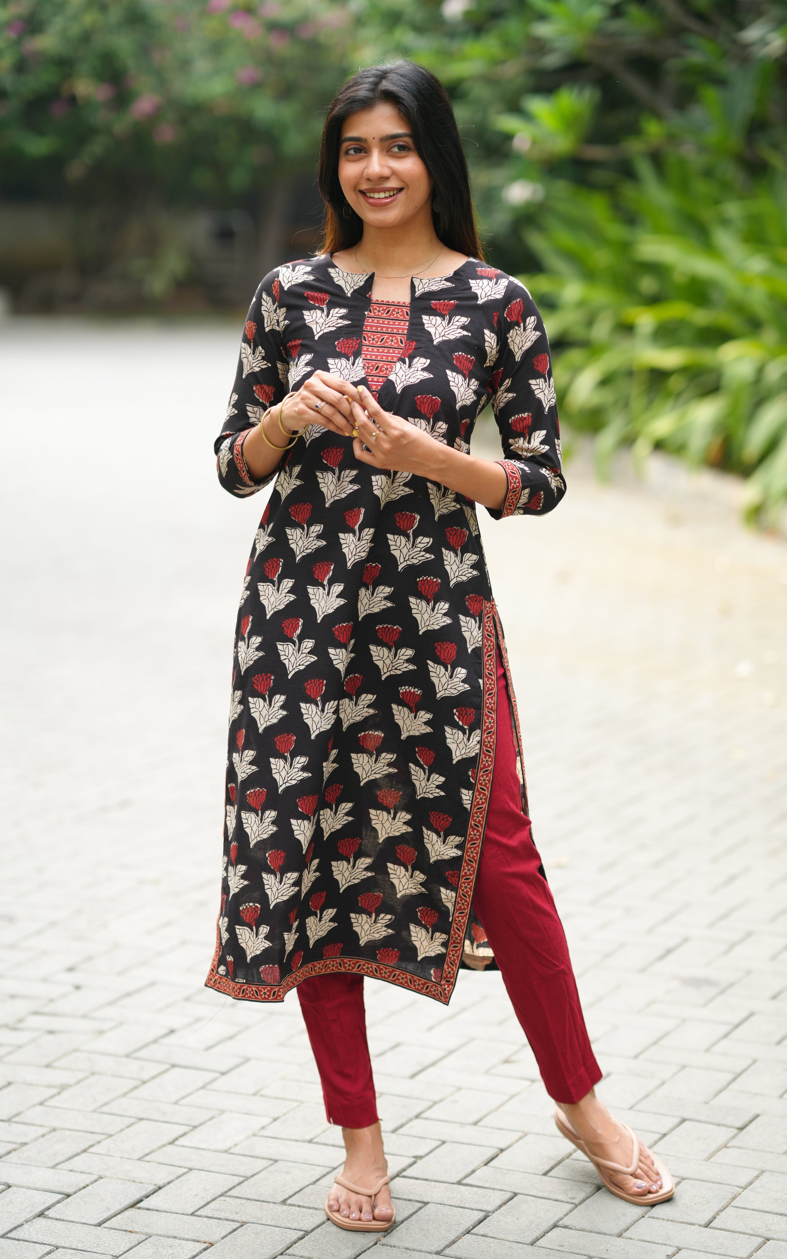 Black trendy ethnic kurti for women