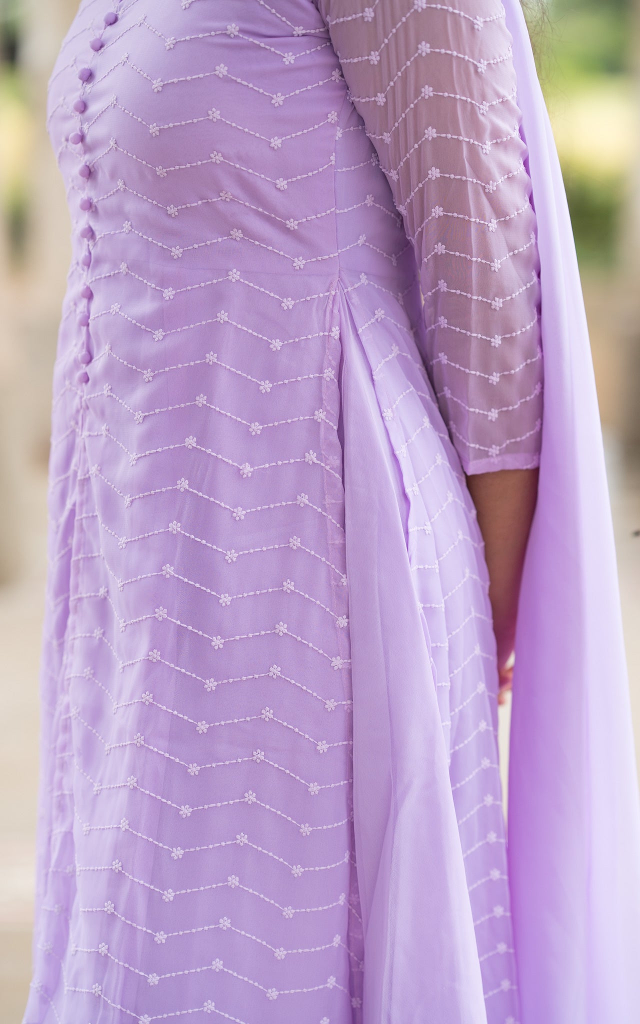 lavender color Aline dress kushi movie recreation