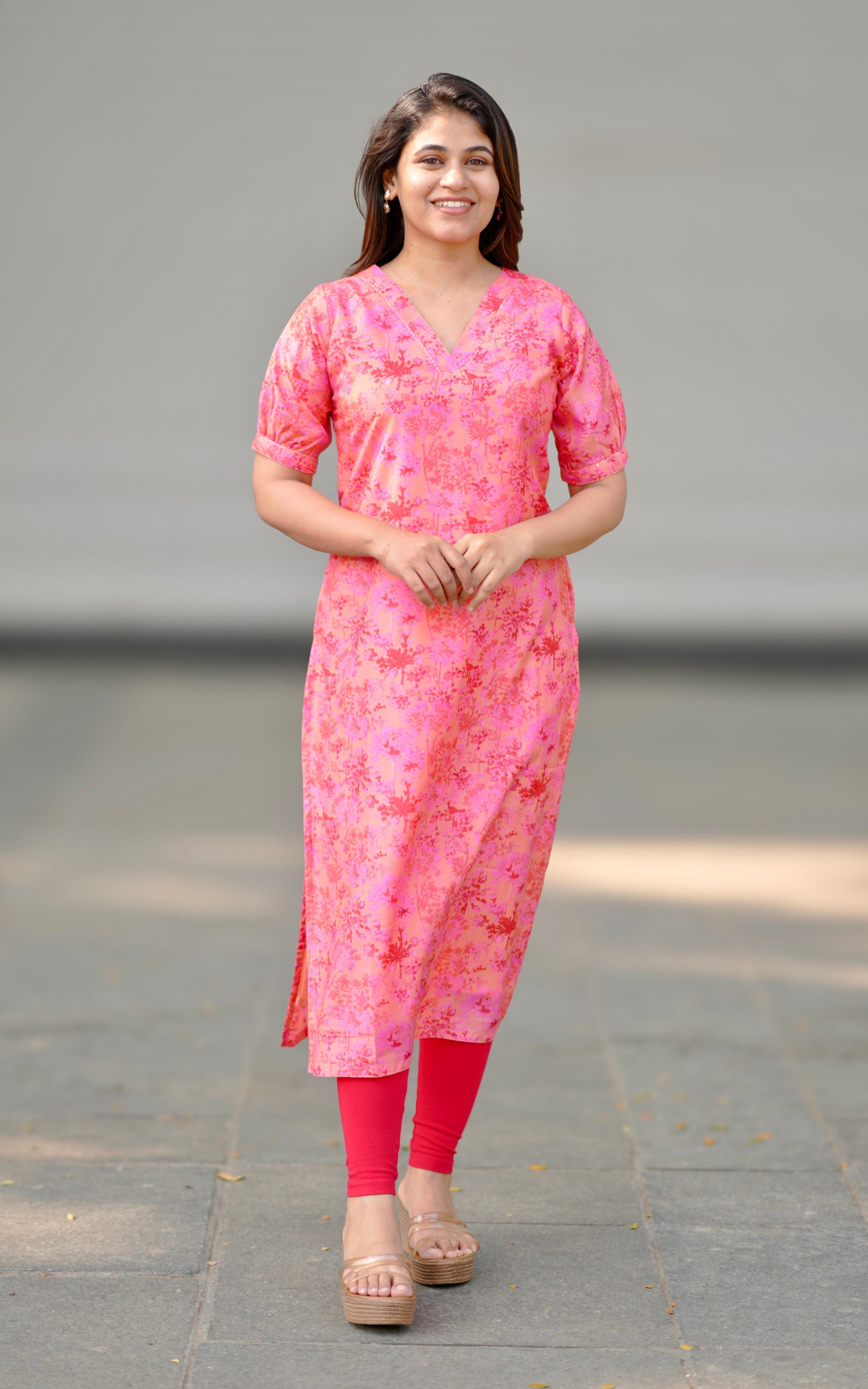 Orange Georgette Kurti for Women