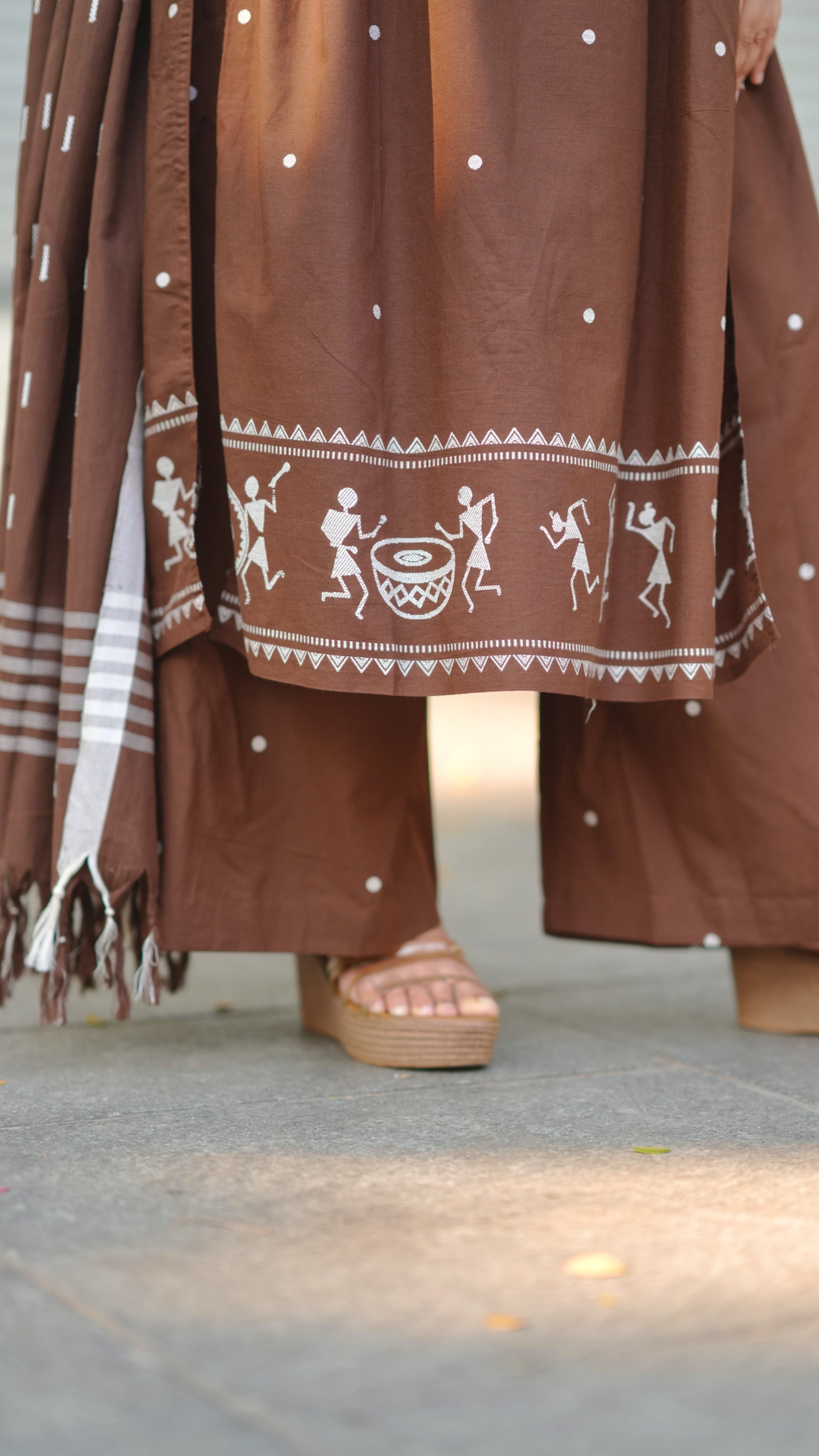 warli motif kurti set for women