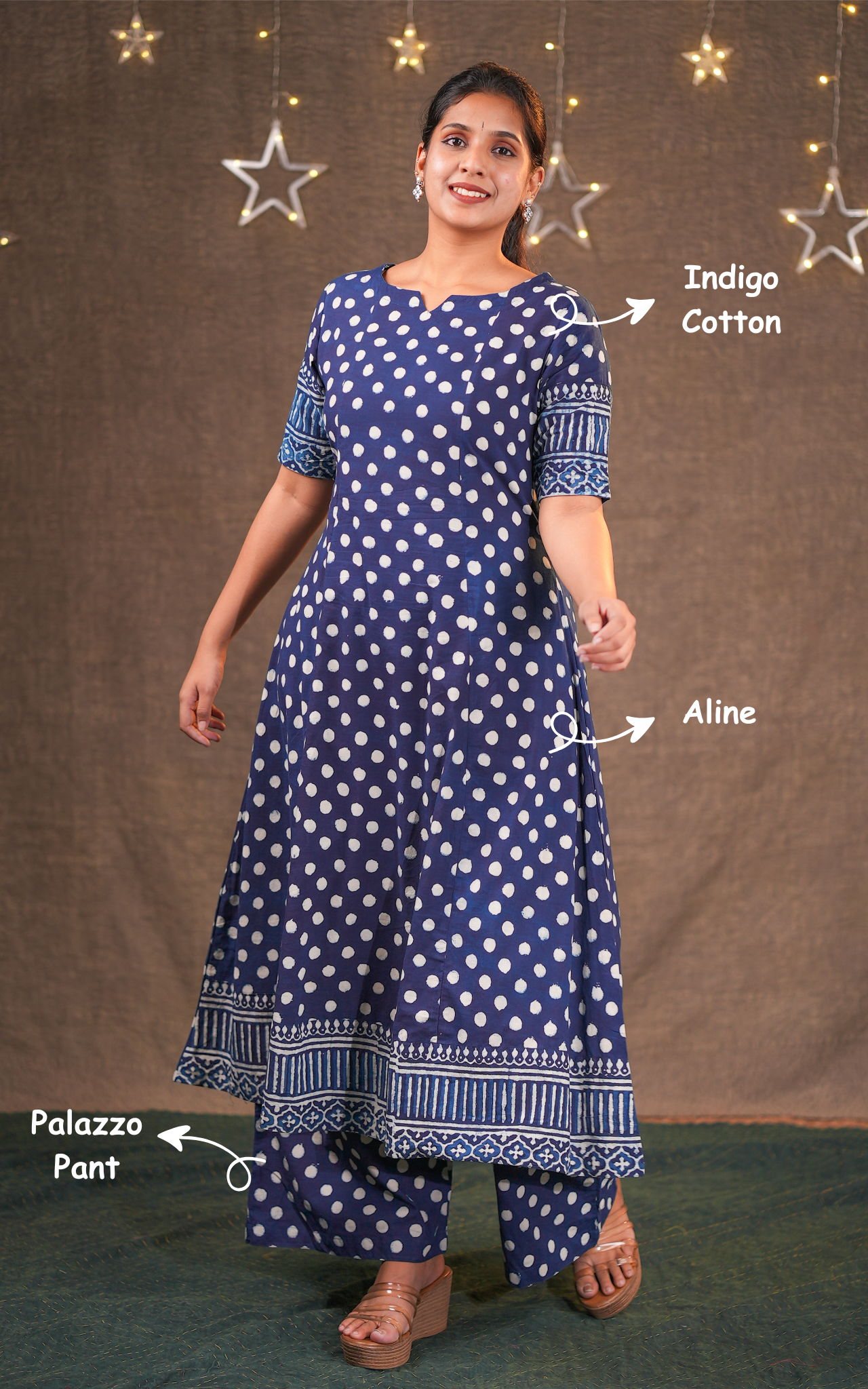 Yugamithra Indigo A (Kurti+Pant)