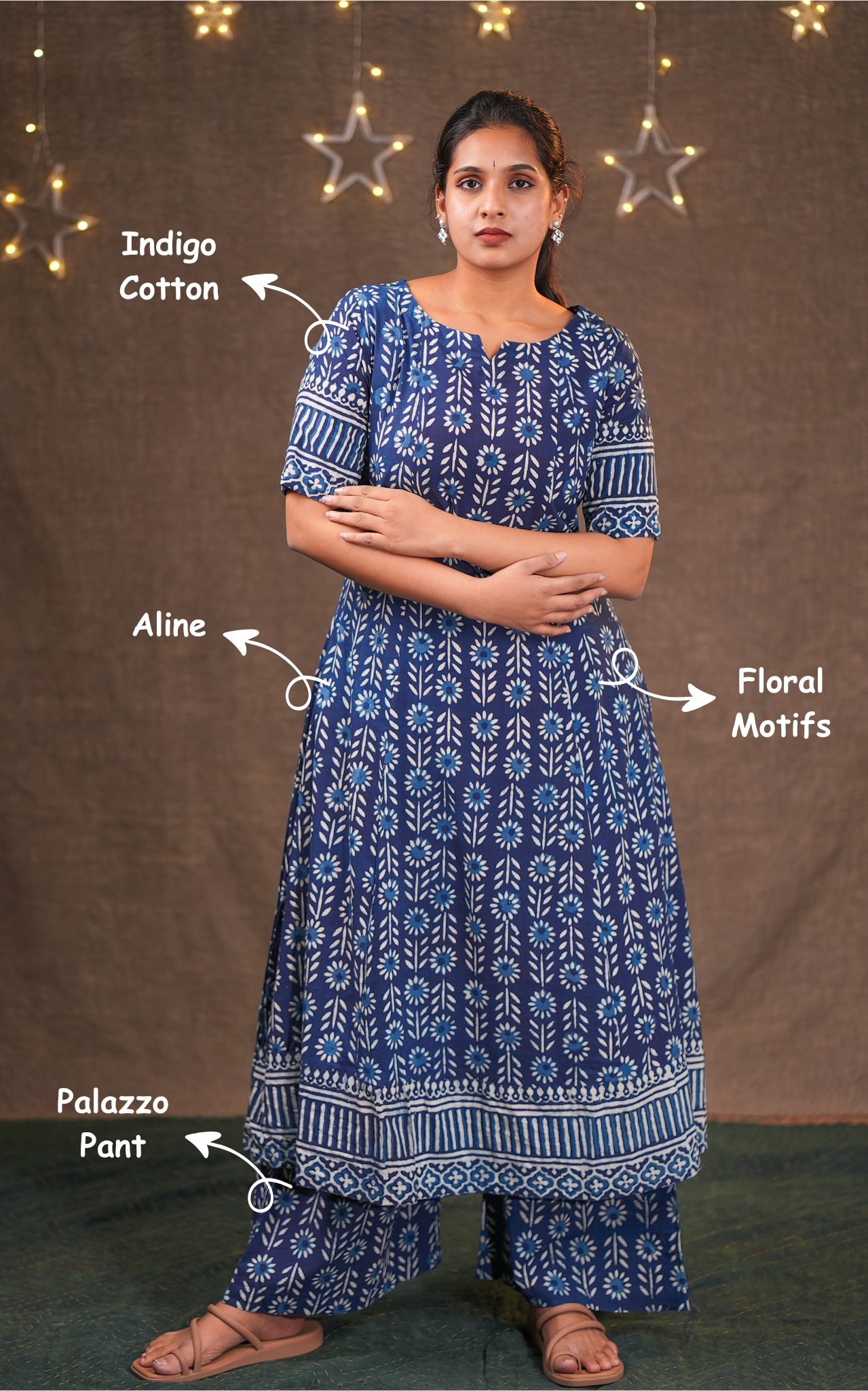 Yugamithra Indigo B (Kurti+Pant)