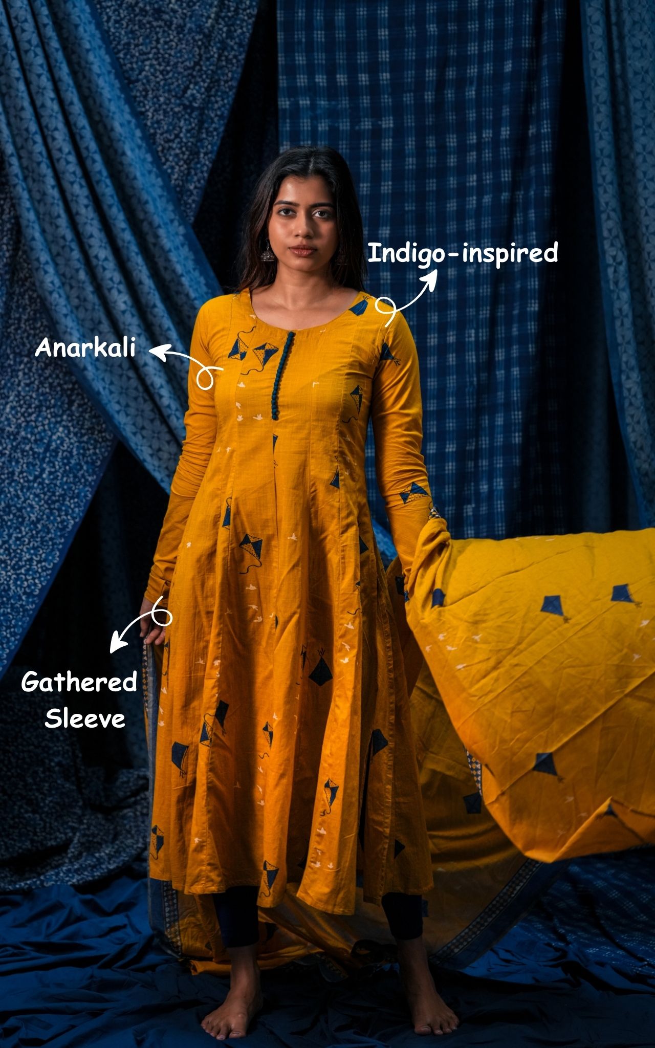 Kite Yellow (Kurti+Dupatta)